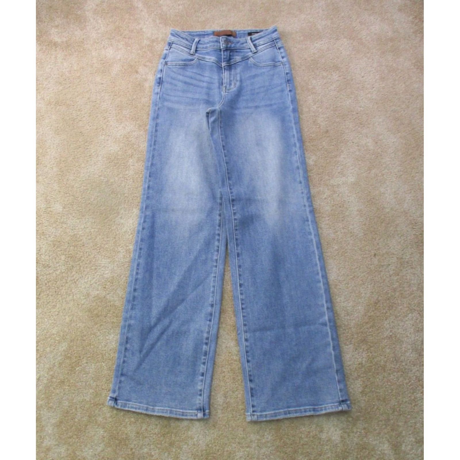 Vintage Judy Blue Jeans Women Wide-Leg 1/25 Blue Denim High Rise Stretch 33in Inseam 5-Pocket Size 25" / US 0 / IT 36 - 2 Thumbnail