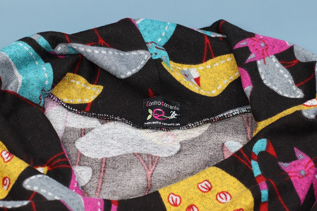 Other Contro Corrente Cat Print Cowl Neck Dress Size M / US 6-8 / IT 42-44 - 3 Thumbnail