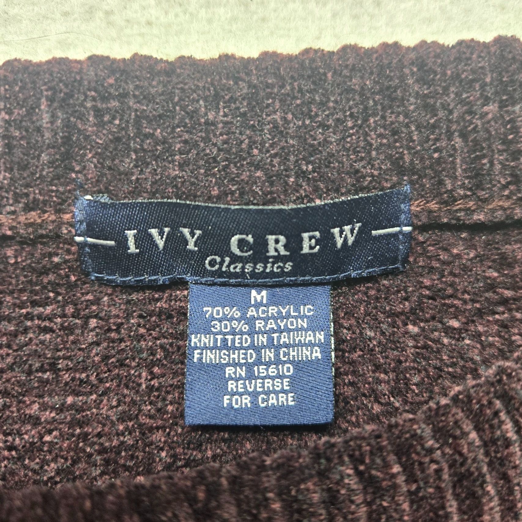 Vintage Ivy Crew Purple Knitted Pullover Sweater Men's Medium Rayon Casual Size US M / EU 48-50 / 2 - 3 Thumbnail