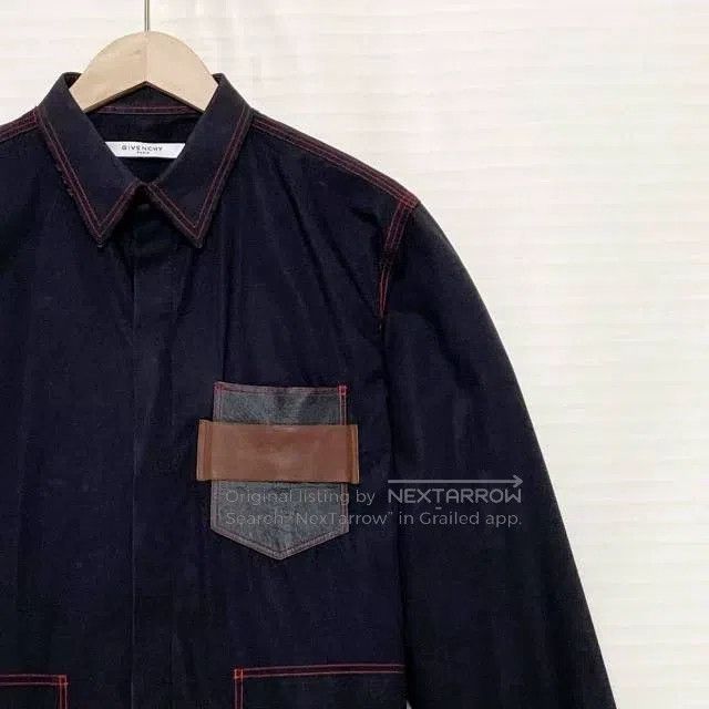Givenchy Givenchy size 41 Contrast Leather Details Raglan Shirt Size US S / EU 44-46 / 1 - 3 Thumbnail