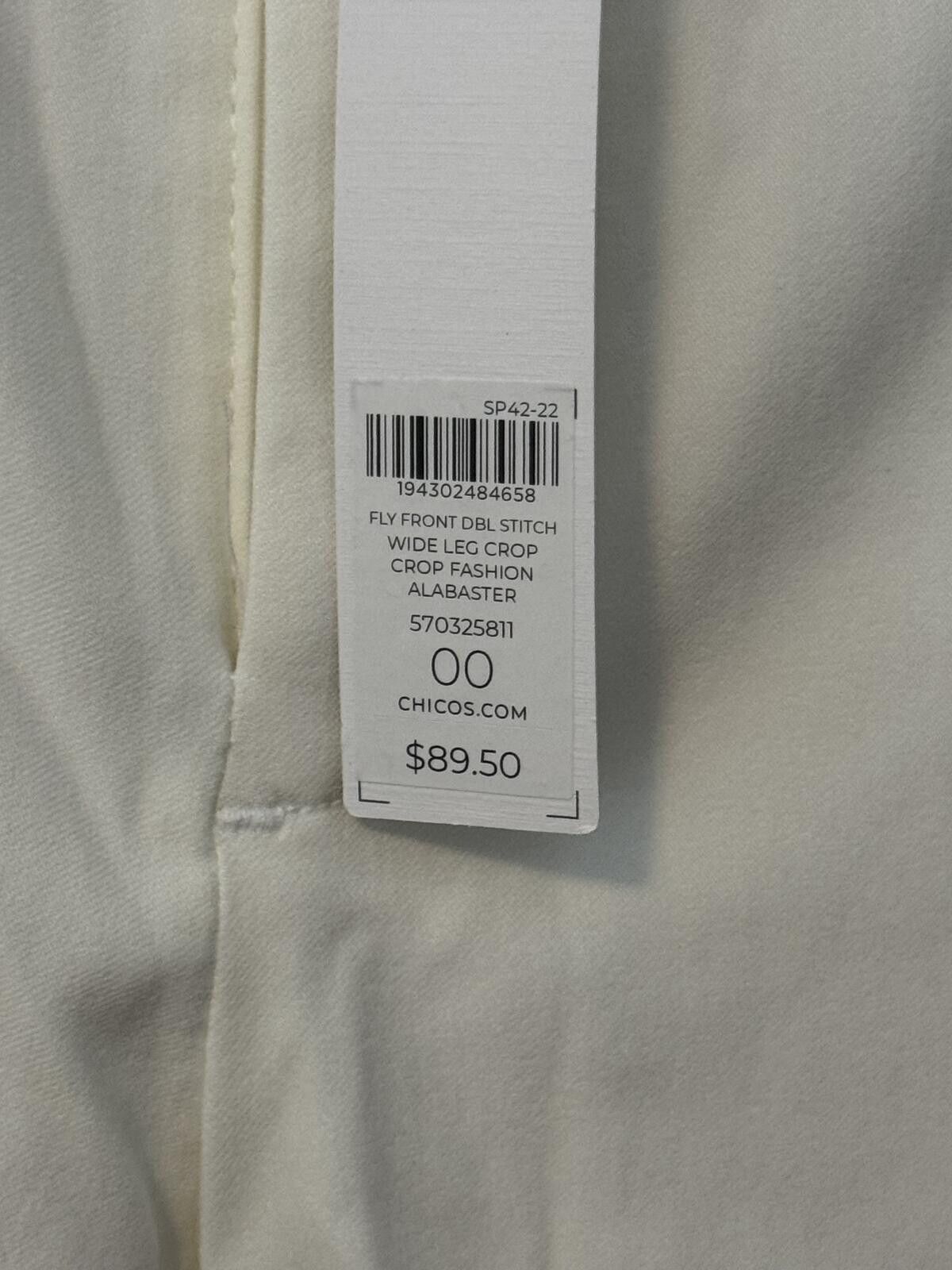Chicos NWT Chicos Wide Leg Crop Pants in Alabaster, Size 00 Size 24" / US 00 / IT 34 - 2 Thumbnail