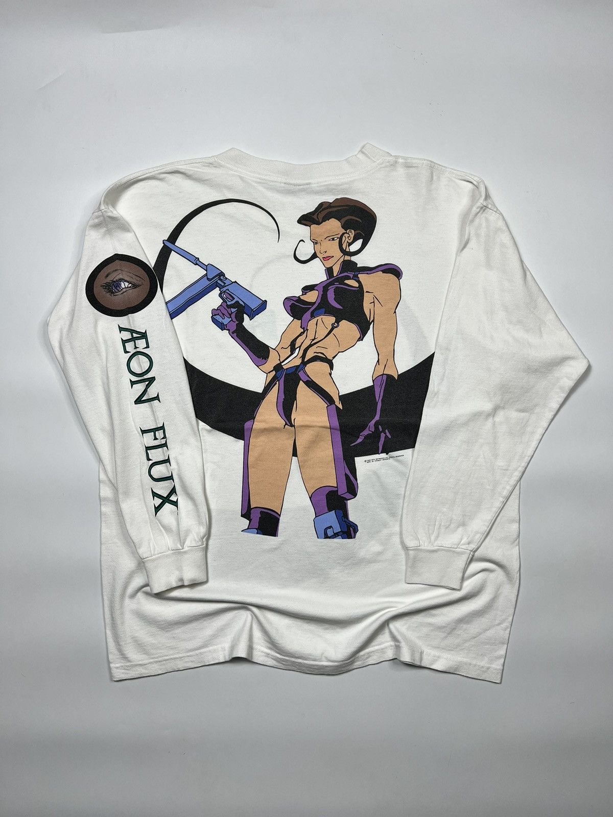 Anime × Mtv × Vintage RARE Vintage 90s AEON FLUX Long Sleeve Shirt Size US XL / EU 56 / 4 - 2 Thumbnail