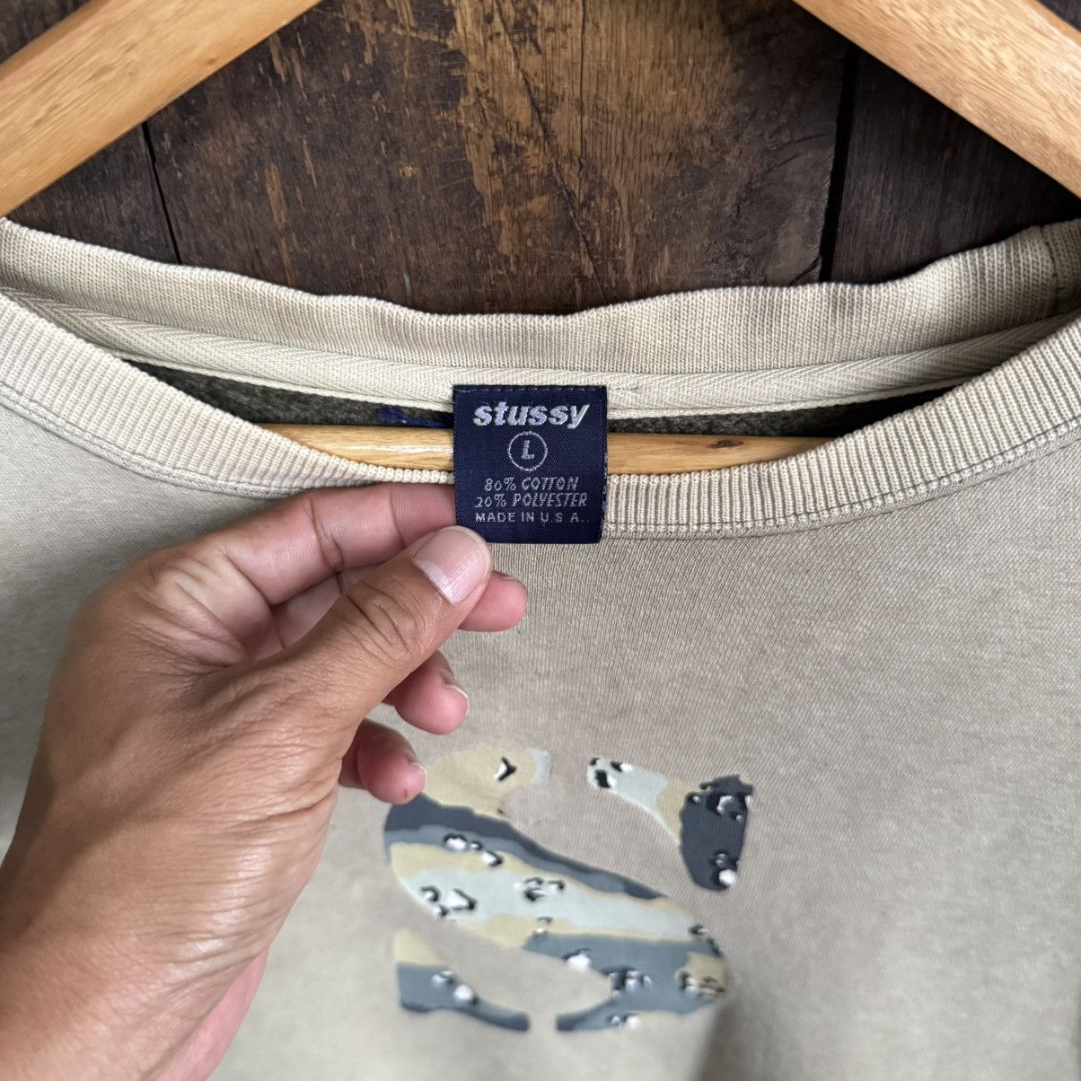 Stussy Vintage 90’s Stussy S Camo Crewneck sunfaded Size US L / EU 52-54 / 3 - 3 Thumbnail