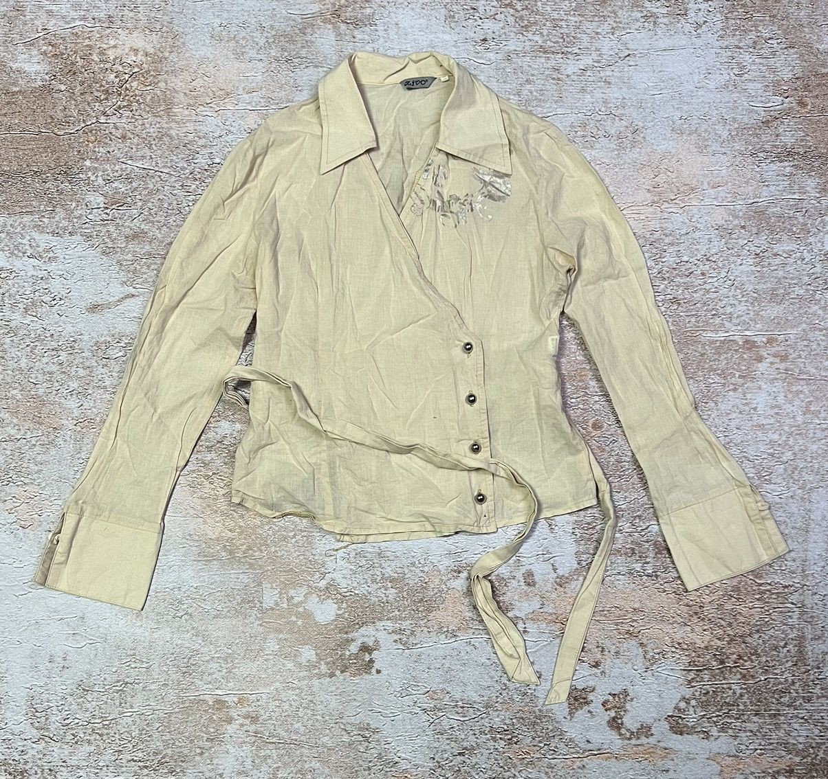 Vintage Vintage asymmetrical belted blouse Size S / US 4 / IT 40 - 1 Thumbnail