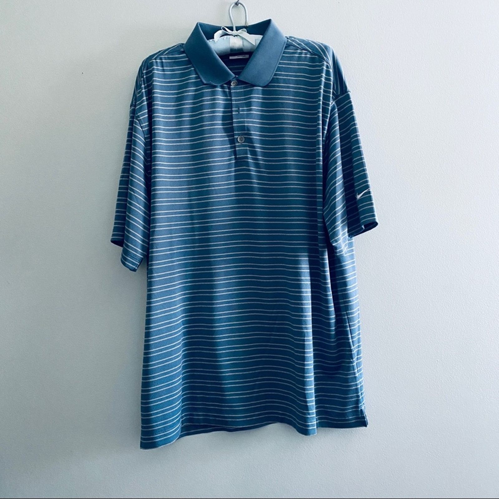 Nike Nike Golf teal striped short sleeve polo Size US XL / EU 56 / 4 - 2 Thumbnail
