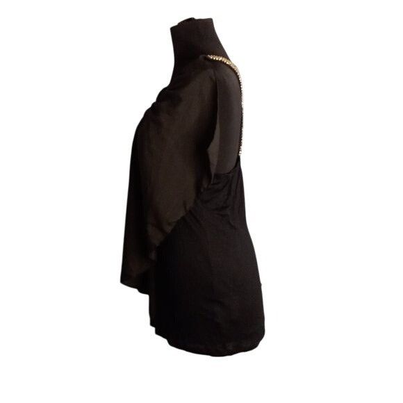 Venus Venus Size M Top Black Sleeveless Draped Top Beaded Back Det Size M / US 6-8 / IT 42-44 - 2 Thumbnail
