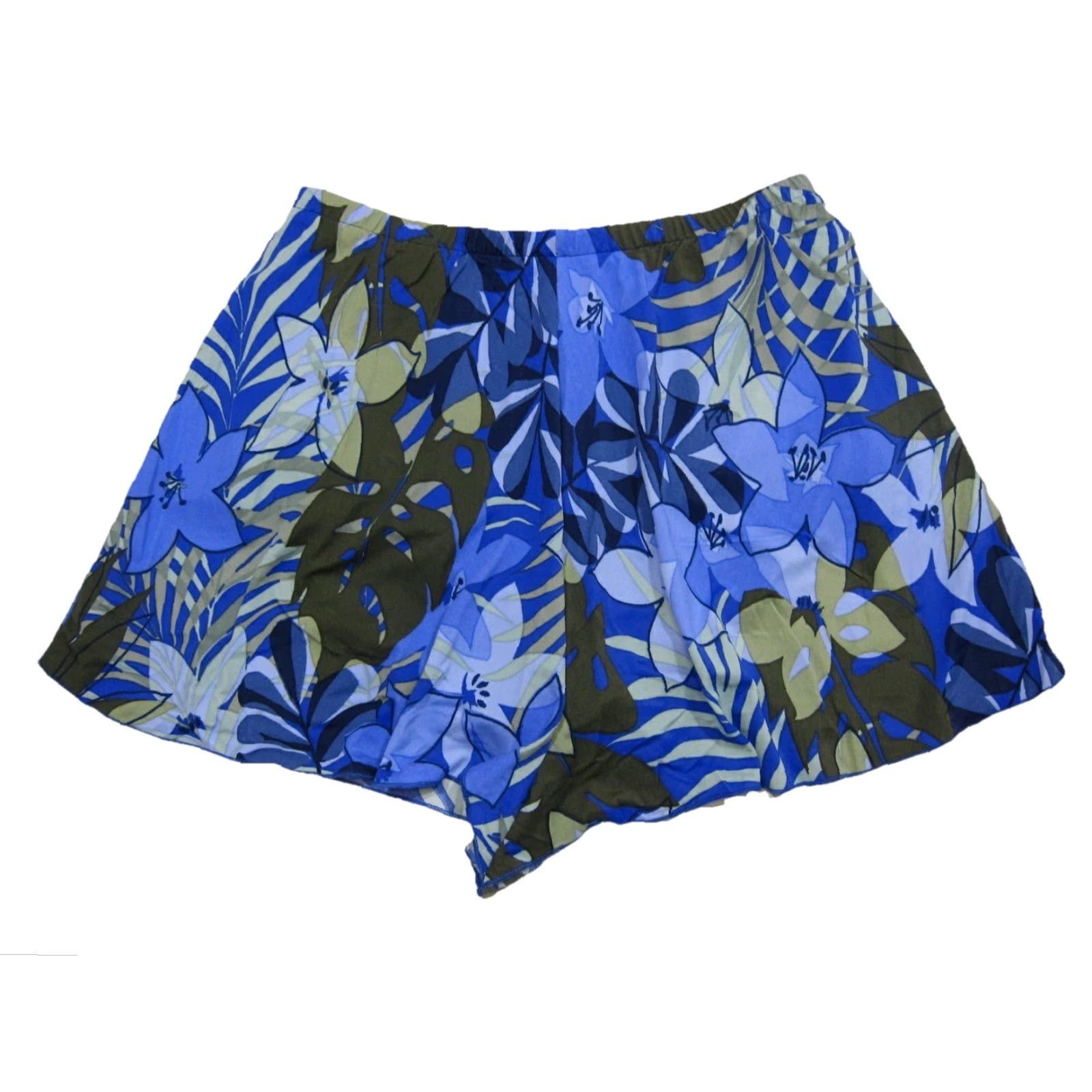 Jantzen VINTAGE Jantzen Classics Blue Green Hawaiian Floral Stretch Flowy Lined Short L Size 28" / US 6 / IT 42 - 7 Thumbnail