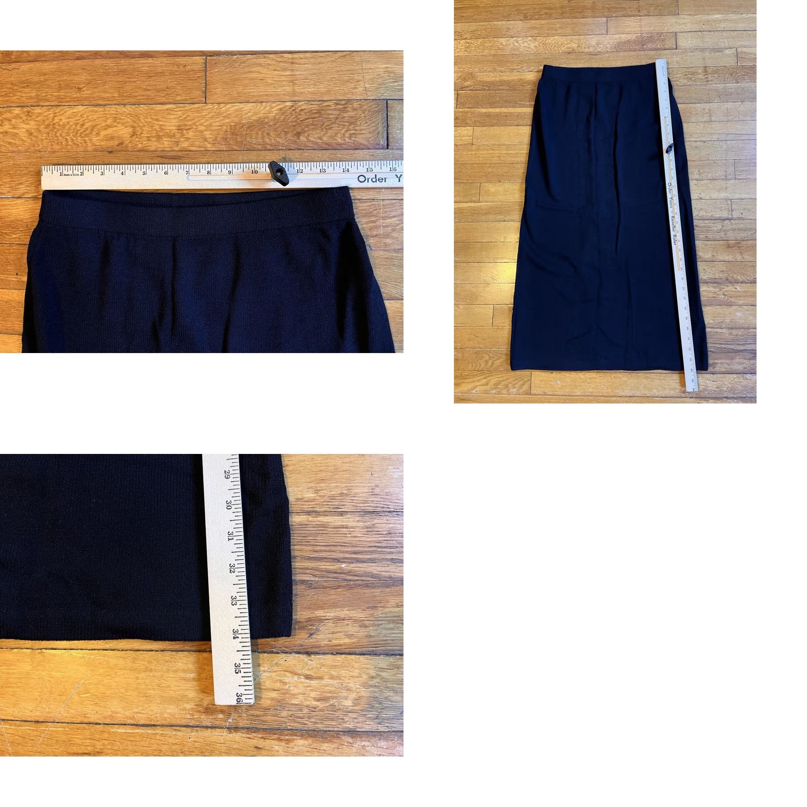 St. John St. John Basics Santana Knit Stretch Midi Skirt Women's 10 Black Size 32" / US 10 / IT 46 - 8 Thumbnail