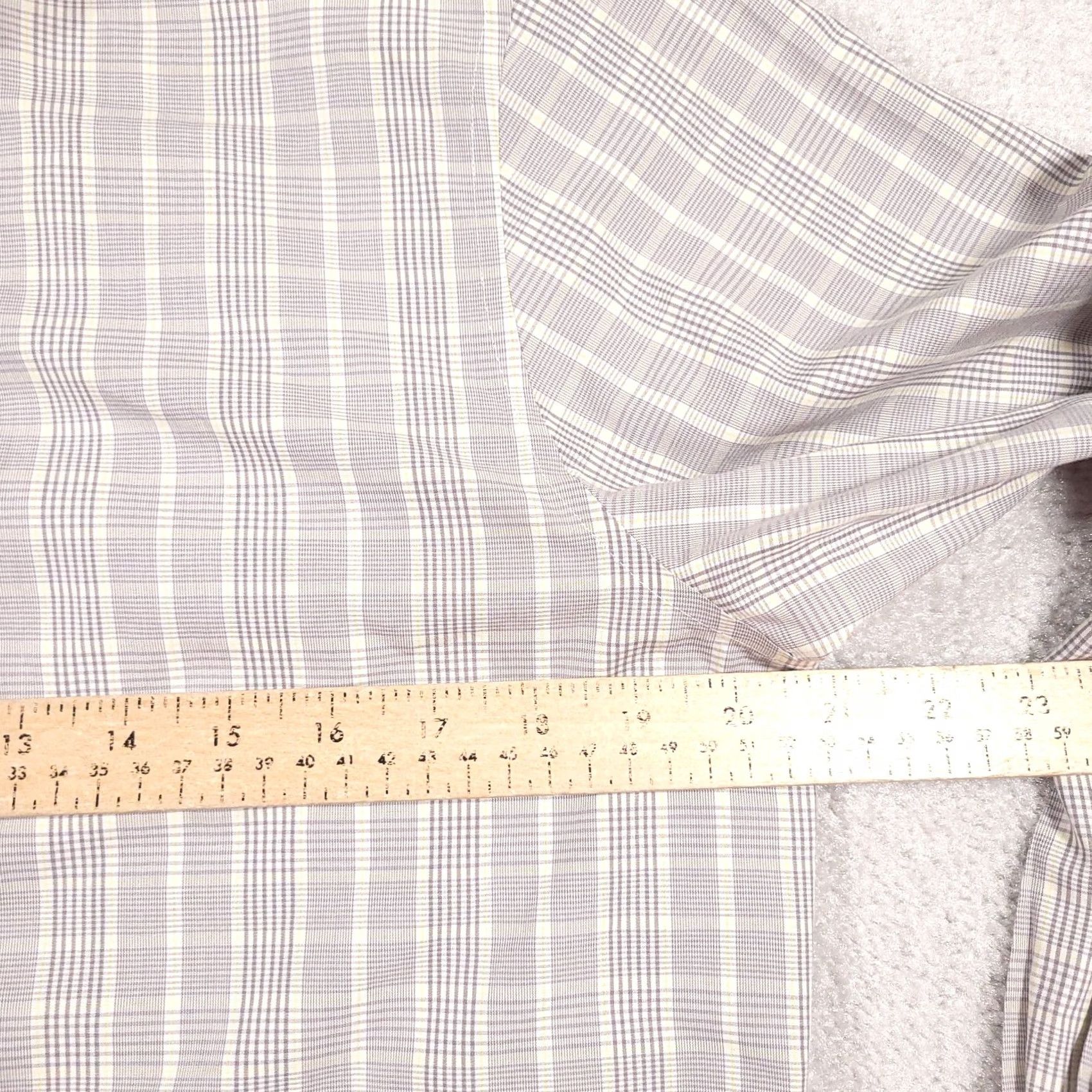 Vintage Foxcroft Shirt Women's 12 Gray Yellow Plaid Shaped Fit Non-Iron Button Up Size XL / US 12-14 / IT 48-50 - 7 Thumbnail