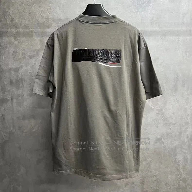 Other Balenciaga Gray Logo Print Short Sleeve T-Shirt. Size US M / EU 48-50 / 2 - 2 Thumbnail