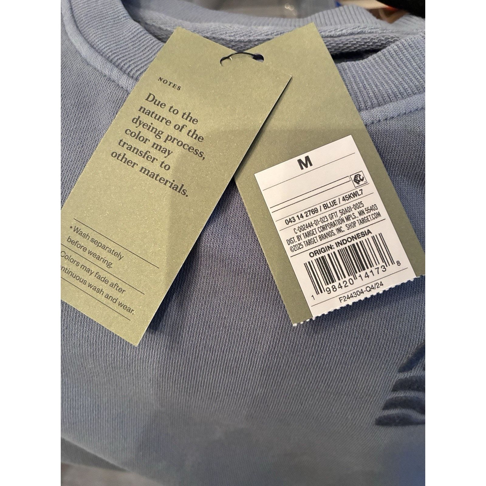 Other Men's French Terry Crewneck Pullover Heavy Sweatshirt Blue M Size US M / EU 48-50 / 2 - 5 Thumbnail