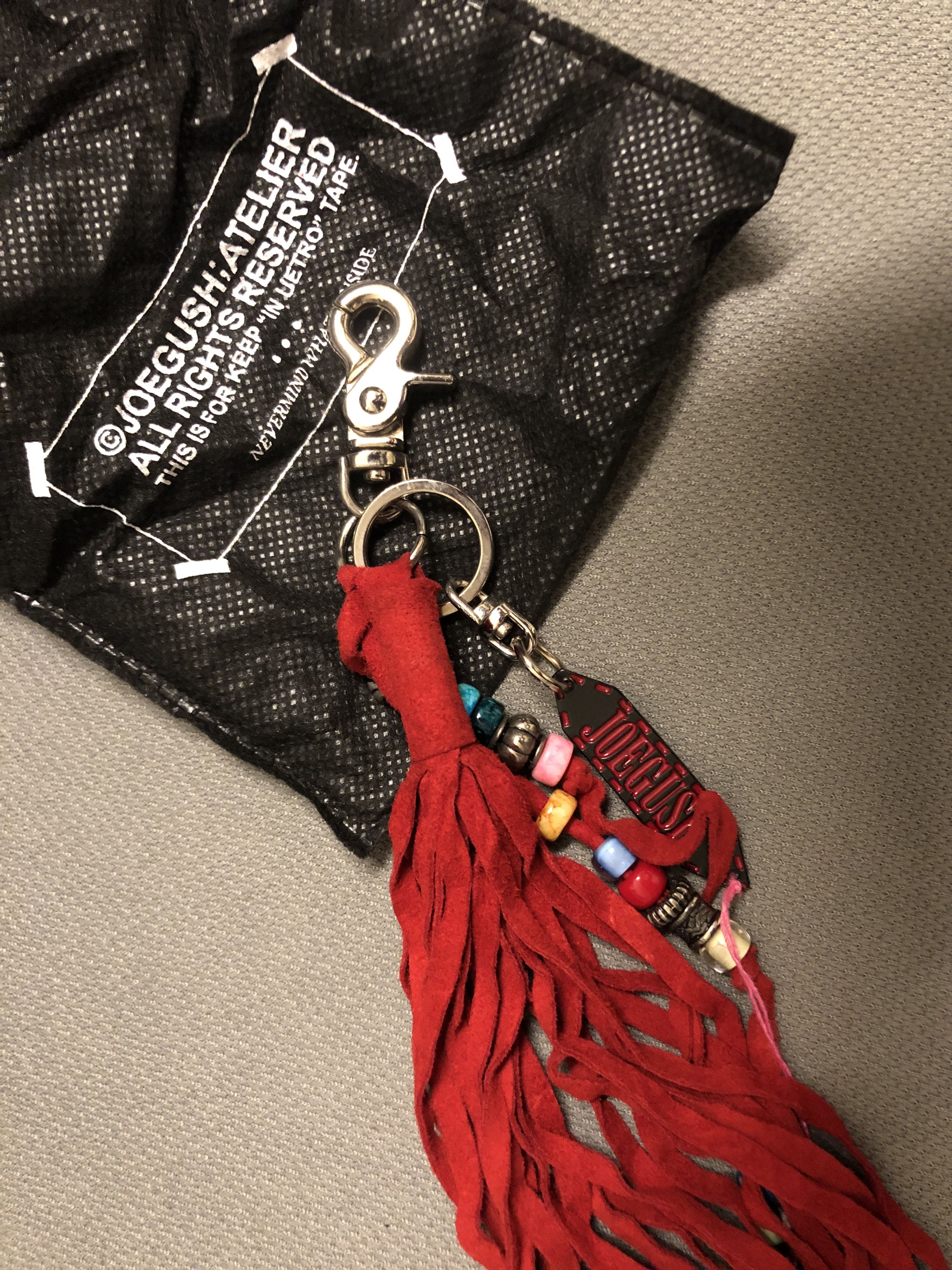 Japanese Brand [Rare] Joegush Leather Tassel Keychain in Red Size ONE SIZE - 3 Thumbnail