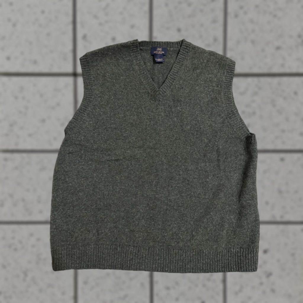 Brooks Brothers Brooks Brothers Sweater Vest Men's Merino Wool Sleeveless Knit V-Neck Green L Regular Size US L / EU 52-54 / 3 - 1 Thumbnail