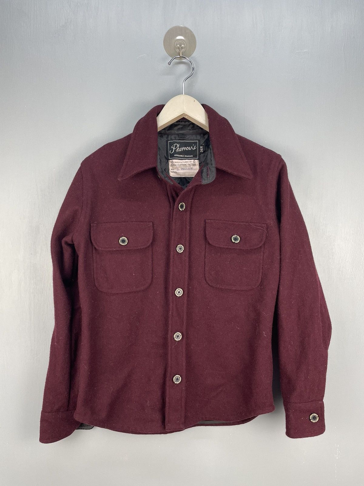 Japanese Brand Pherrows Naval Clothing Factory wool shirt Size US S / EU 44-46 / 1 - 1 Thumbnail
