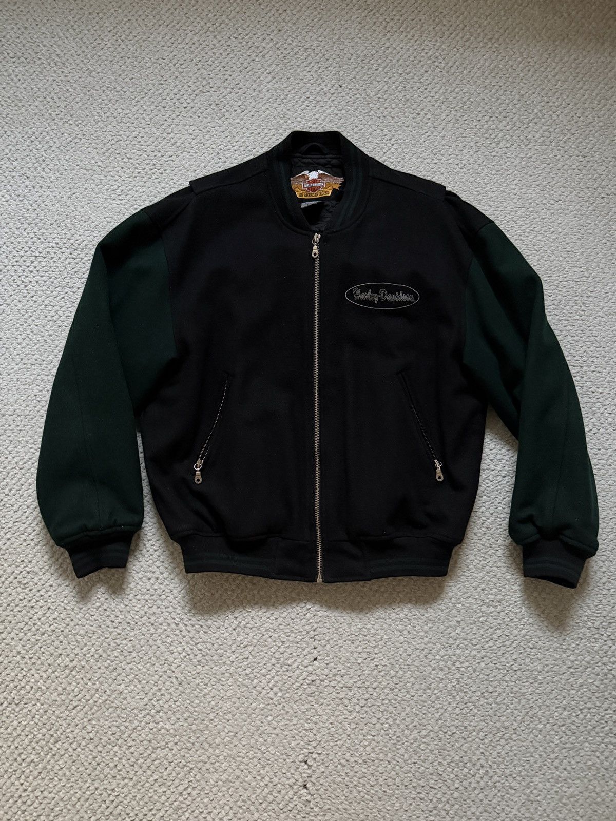 Harley Davidson Vintage Harley Davidson Wool Jacket Size US M / EU 48-50 / 2 - 2 Thumbnail