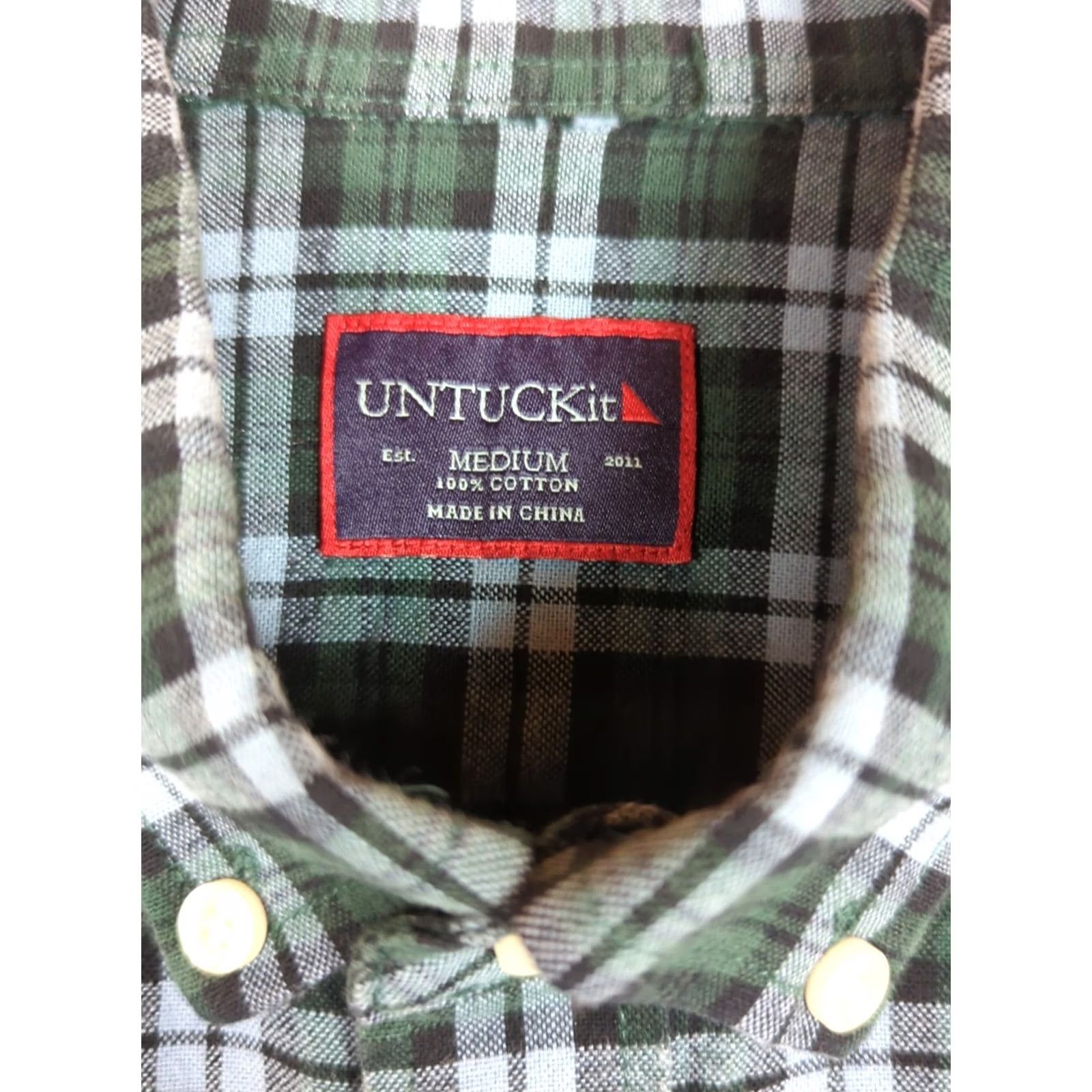 UNTUCKit UNTUCKit Shirt Mens M Casual Pocket Button-Down Plaid Blue Green Long Sleeve Size US M / EU 48-50 / 2 - 3 Thumbnail