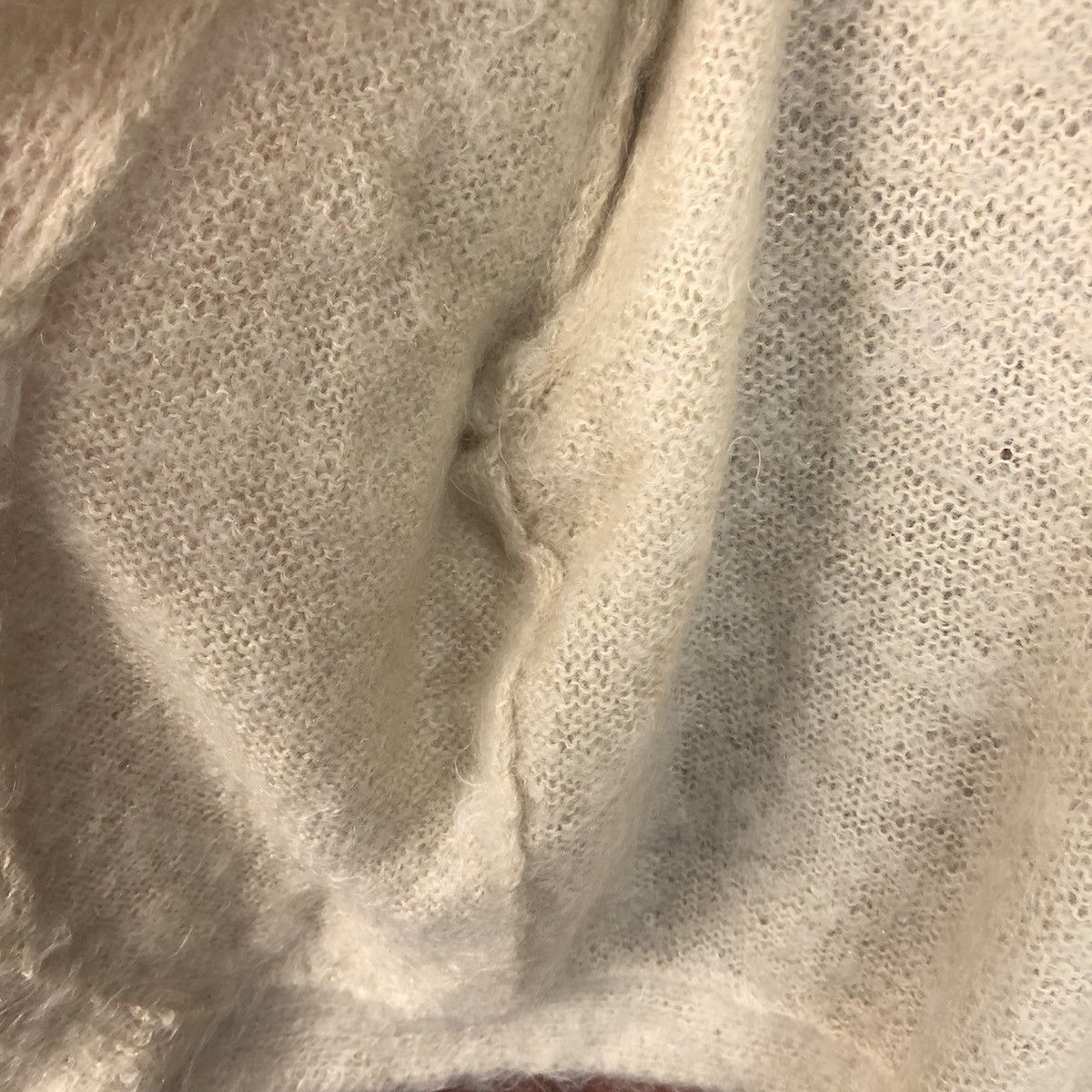 Homespun Knitwear Japan vintage mohair knitwear White cream Cardigan #7494 Size US XL / EU 56 / 4 - 10 Thumbnail