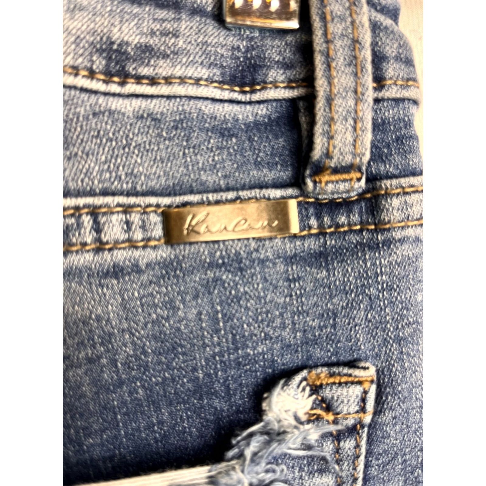 Vintage VINTAGE Kancan Jeans Women Size 1/24 Low Rise Ankle Skinny Destroyed Blue KC6204M 144635 Size 42" / US 20 - 2 Thumbnail