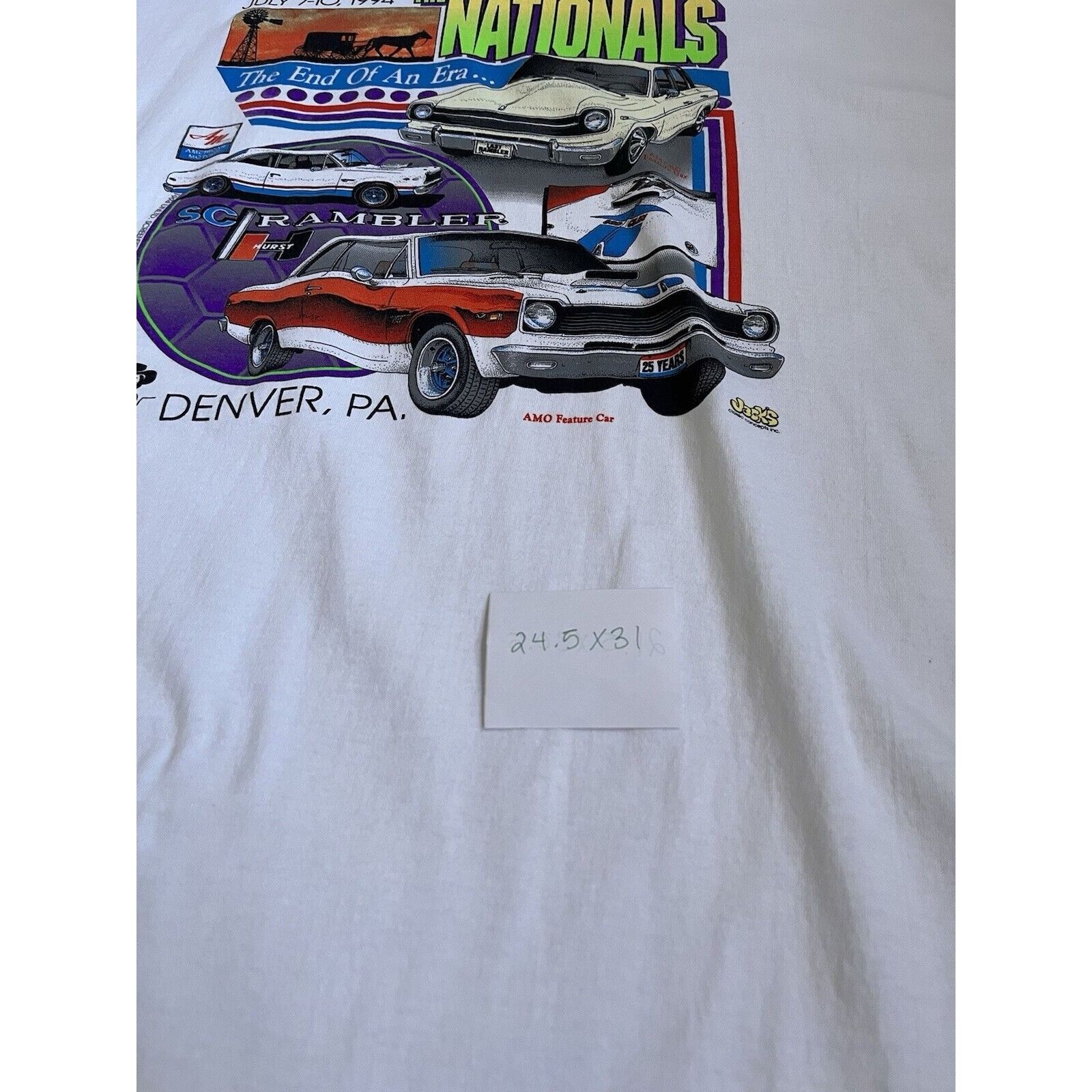 Vintage VINTAGE AMERICAN MUSCLE CAR MEET SINGLE STITCH T SHIRT 90S Size US XXL / EU 58 / 5 - 8 Thumbnail
