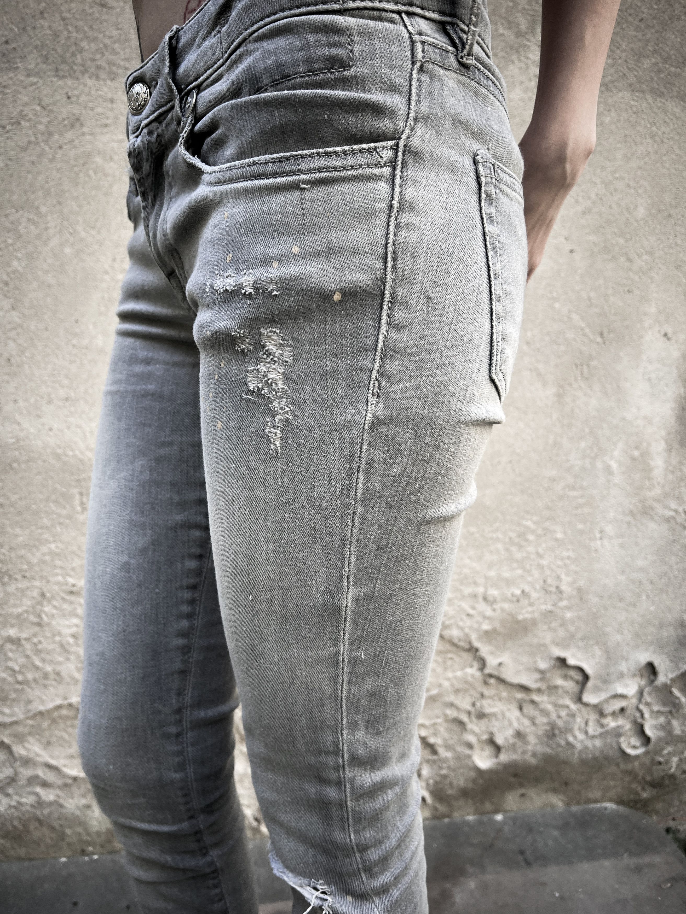 R13 R13 Distressed Skinny Jeans | Ash Grey Archive Denim Size 25" / US 0 / IT 36 - 3 Thumbnail