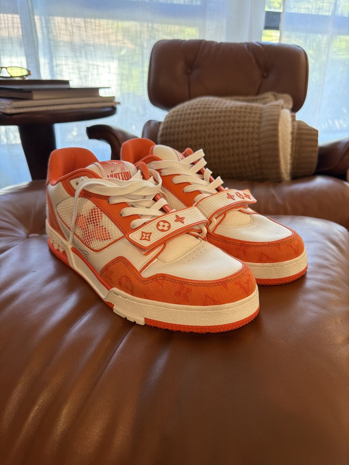 Louis Vuitton Louis Vuitton X Virgil - LV Trainer - Orange Size US 10.5 / EU 43-44 - 1 Thumbnail
