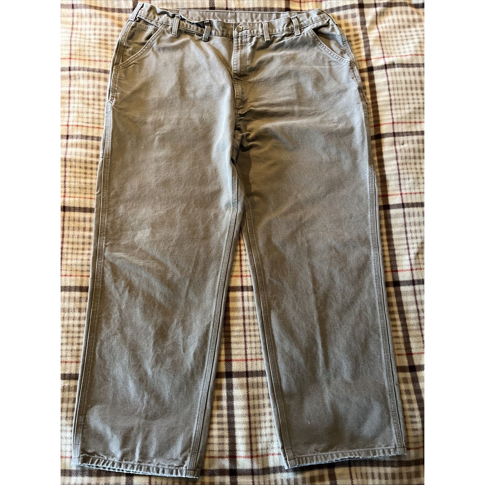 Carhartt Carhartt Men’s Pants 42x32 Gray Dungaree Fit Duck Canvas Size US 42 / EU 58 - 2 Thumbnail