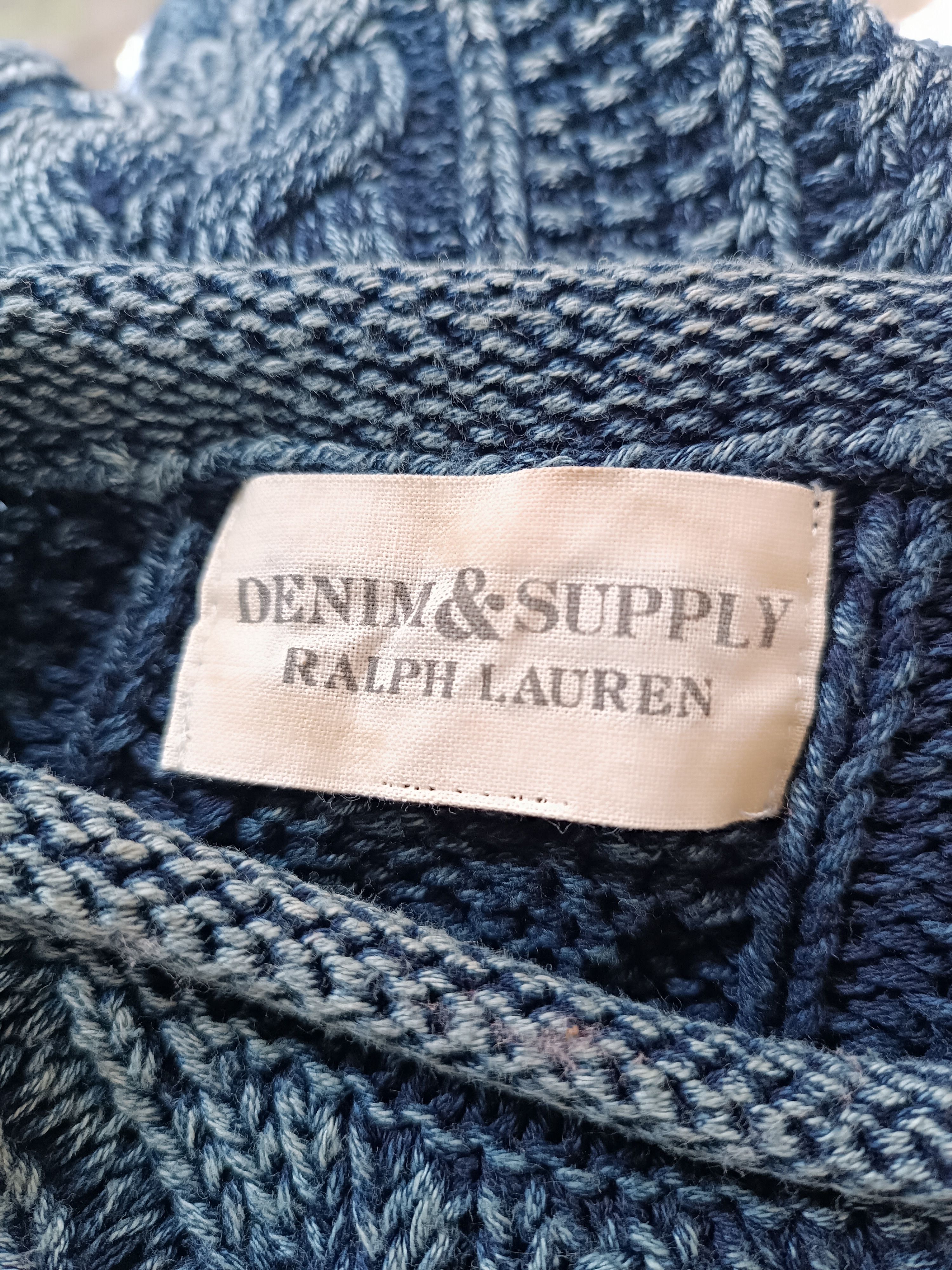 Denim & Supply Ralph Lauren Sweater Knit Indigo Dyed Wash Elbow Patch Denim Size US M / EU 48-50 / 2 - 9 Thumbnail
