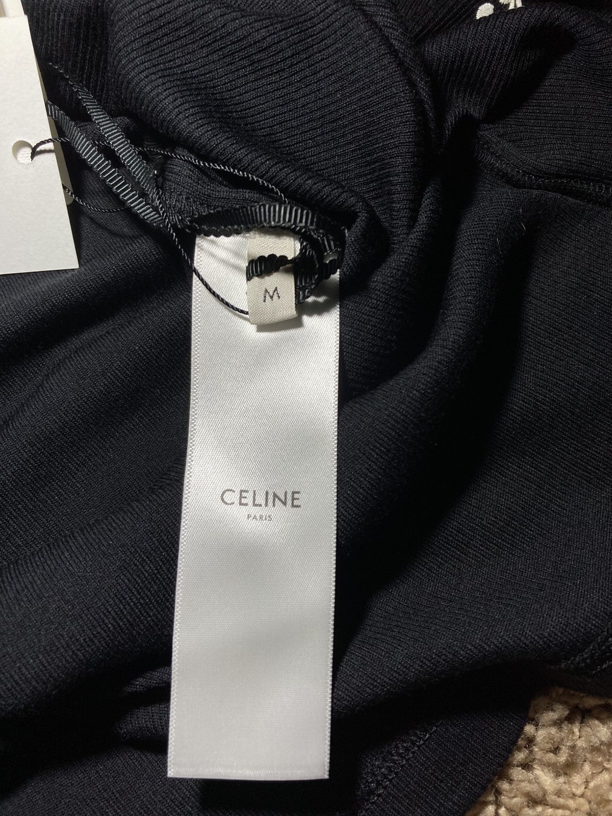 Celine × Hedi Slimane New AW23 Celine Silk Tank Top Triomphe Logo Hedi 2023 Black Size US M / EU 48-50 / 2 - 5 Thumbnail