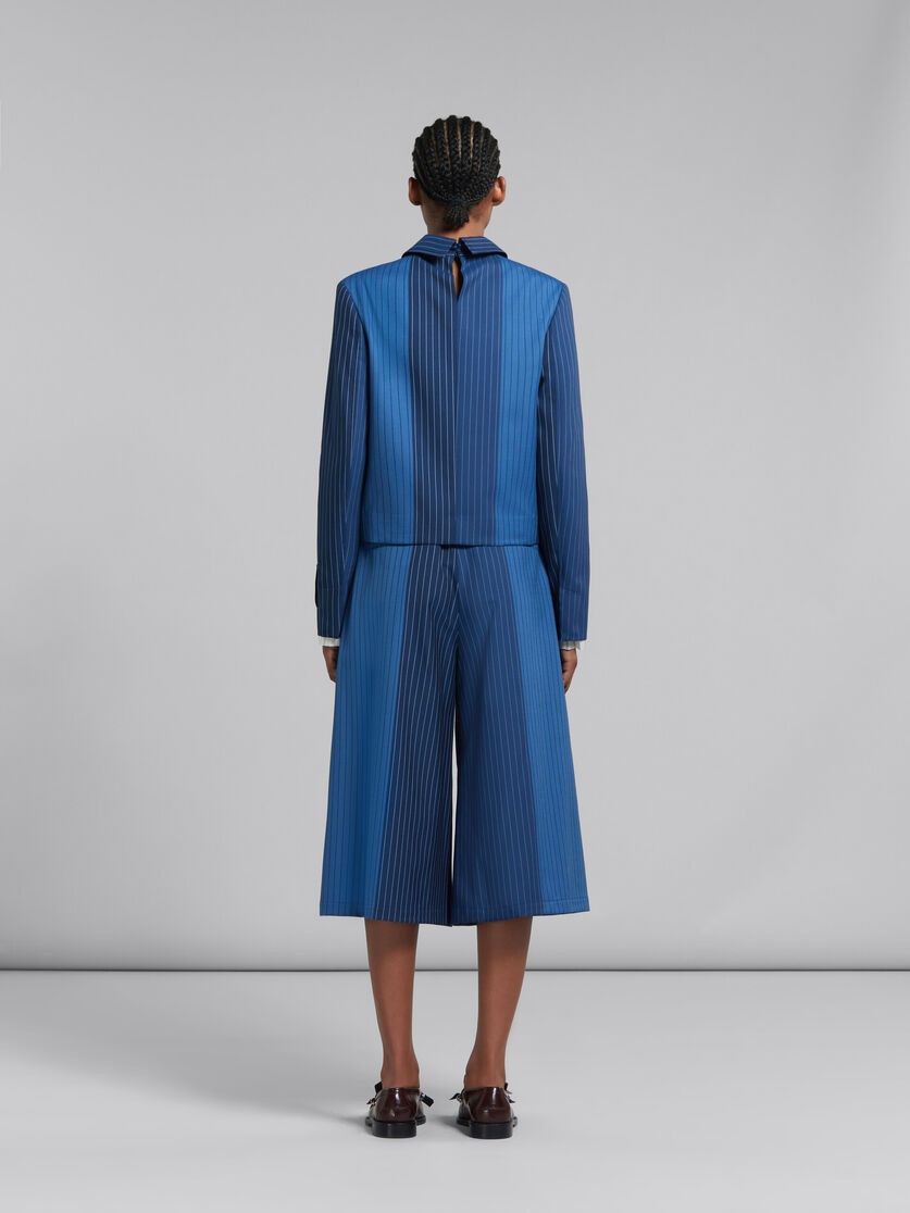 Marni oc11z0525 Pinstripe Wool Jacket in Blue Size S / US 4 / IT 40 - 3 Thumbnail