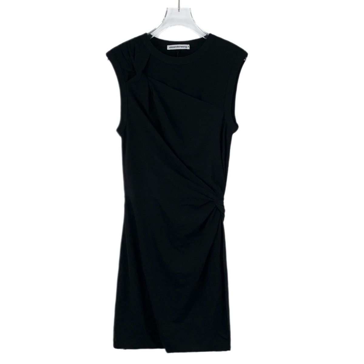 Alexander Wang Alexander Wang Black Ruched Crew Neck Sleeveless Dress K26WX Size XS / US 0-2 / IT 36-38 - 1 Thumbnail
