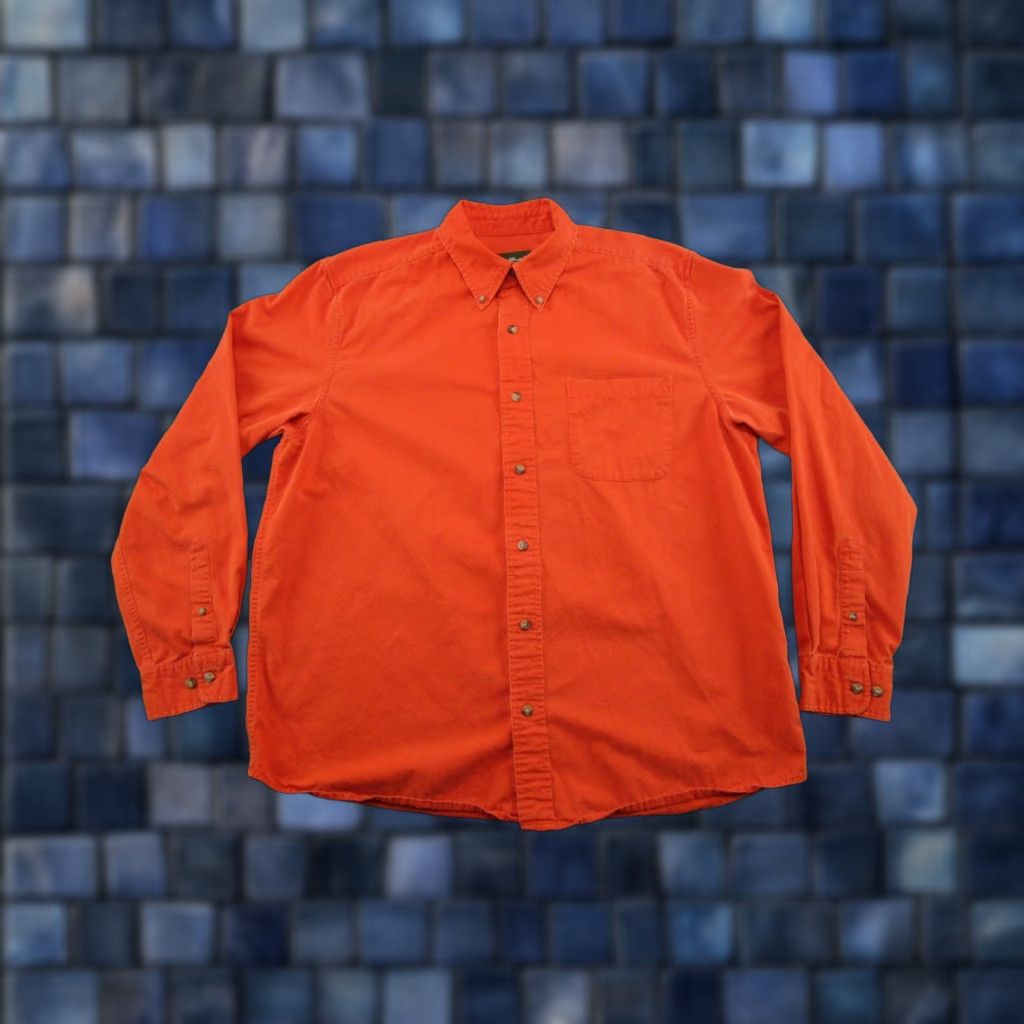 Eddie Bauer Eddie Bauer Mens Button-Up Long Sleeve Shirt L Orange VTG Y2K Outdoors Shirt Mens L Orange Eddie Bauer Button-Up VTG Outdoors 90s? Size US L / EU 52-54 / 3 - 1 Thumbnail