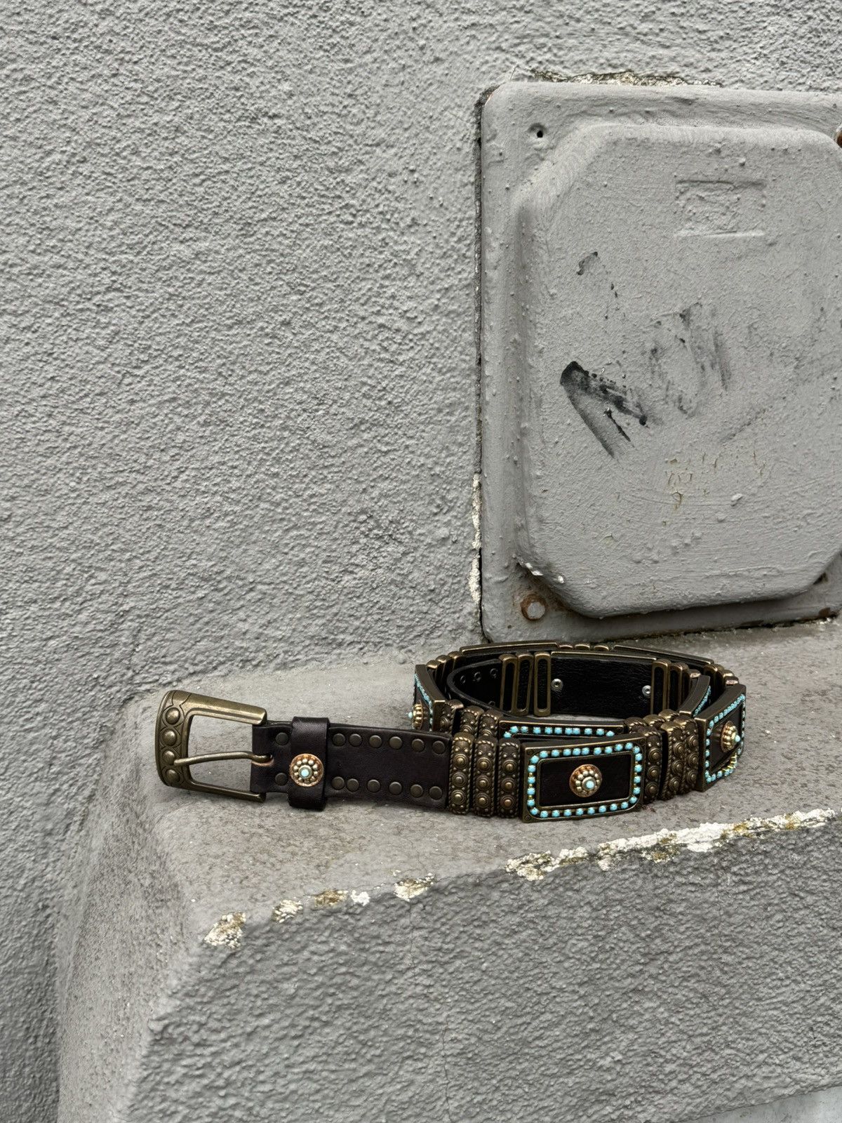 Vintage Nanni Metal/Leather Italy Avant-Garde Belt Size ONE SIZE - 1 Thumbnail