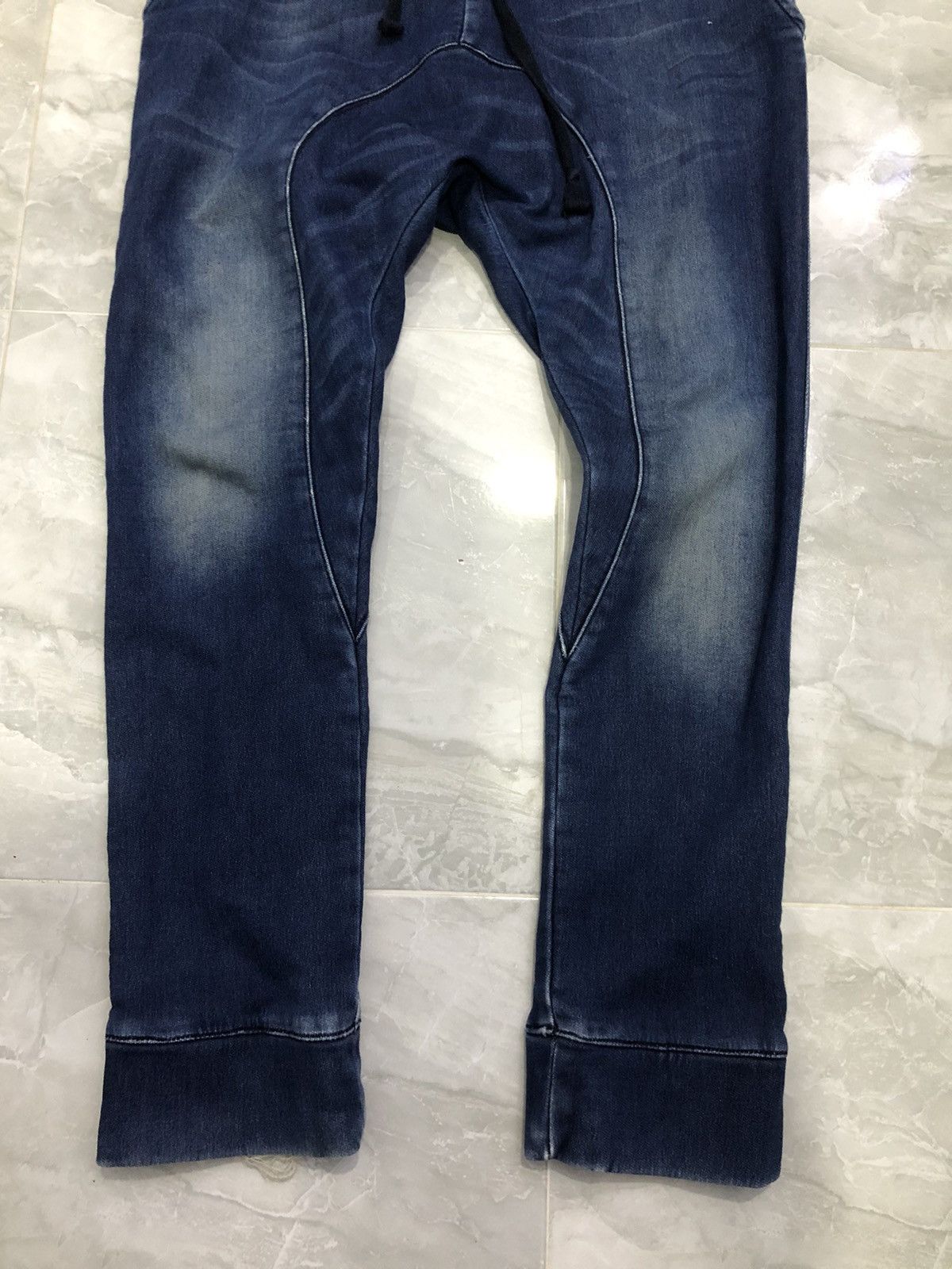 Zara Zara Man Drop Crotch Tapered Denim Joggers Size US 32 / EU 48 - 3 Thumbnail