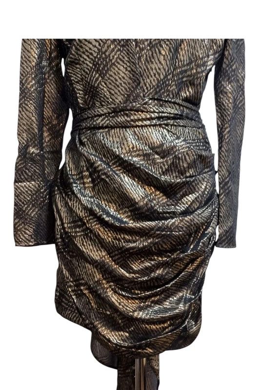 Redemption REDEMPTION SilkMix Metallic Dress DetachableTrainScarf Size M / US 6-8 / IT 42-44 - 3 Thumbnail