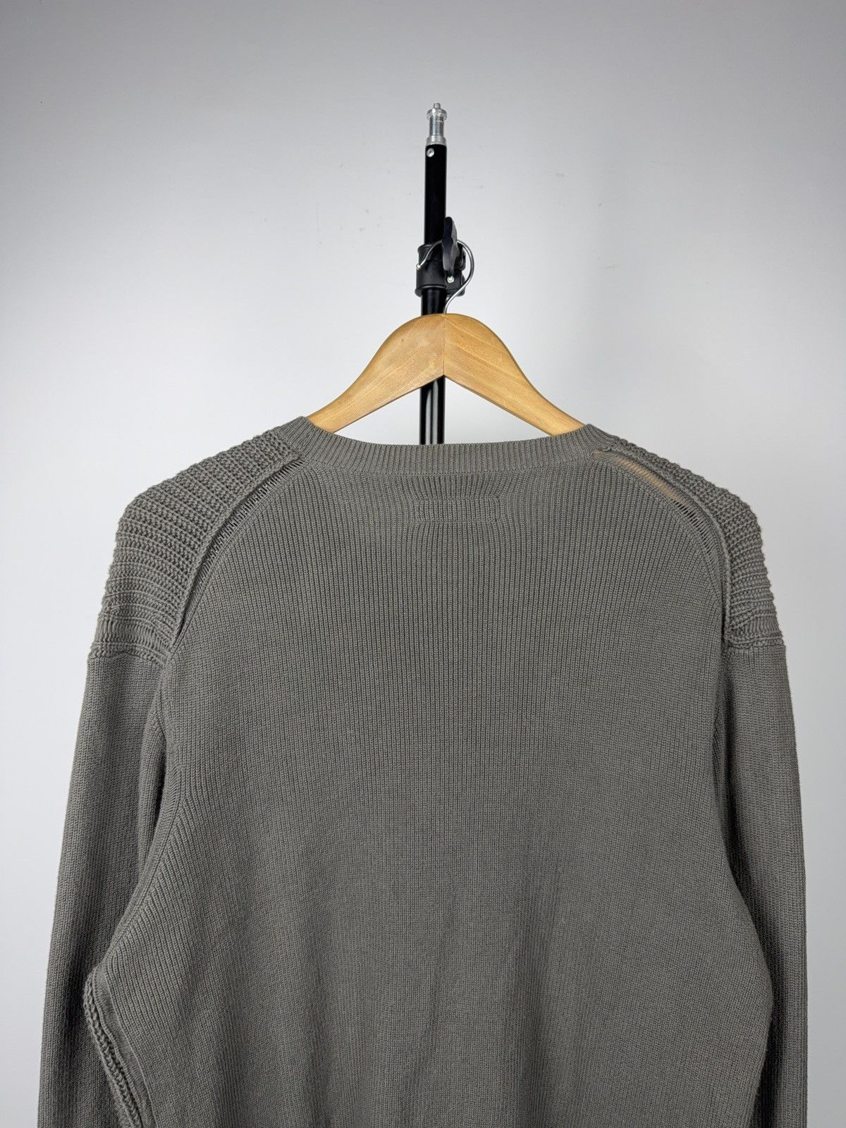 Allsaints Avant GardeAllSaints Grey Vertical Rib Knit Crewneck Sweater Size US M / EU 48-50 / 2 - 10 Thumbnail