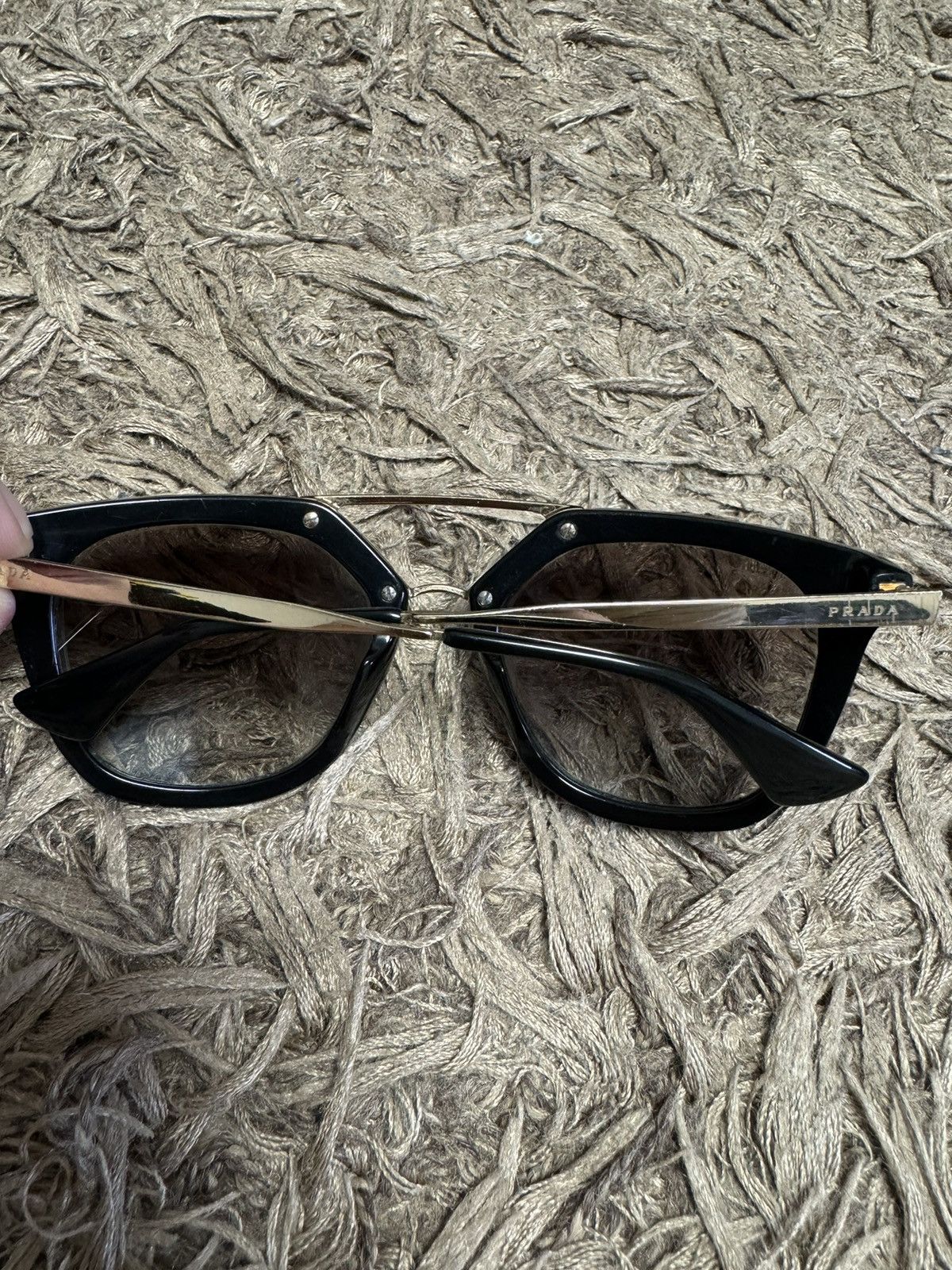 Prada Prada SPR 13Q 5420 sunglasses Gold / Black Size ONE SIZE - 9 Thumbnail