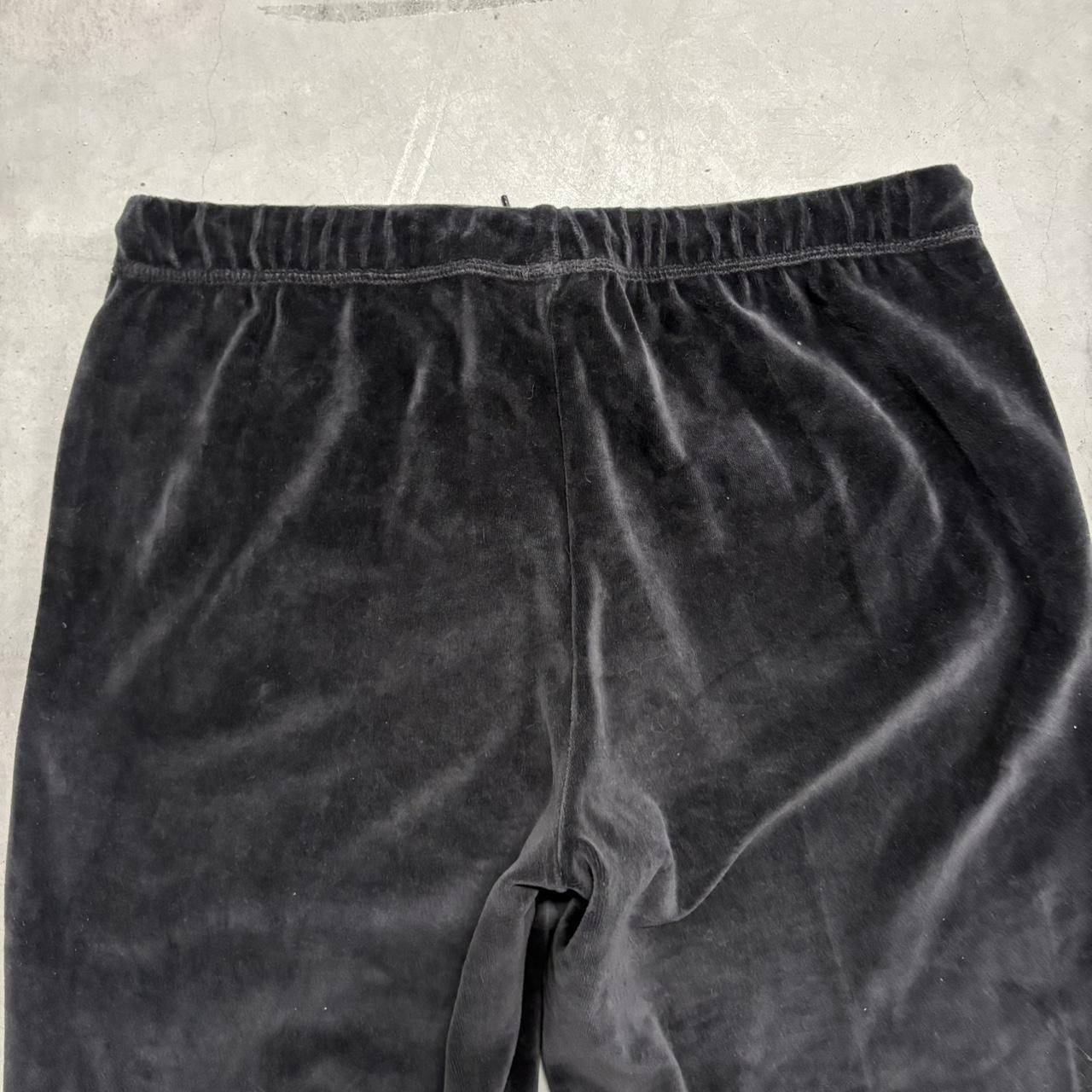 Vintage Crazy Vintage Y2K/2000s Baggy Rafaella Black Velvet SweatPants! Size US 32 / EU 48 - 6 Thumbnail