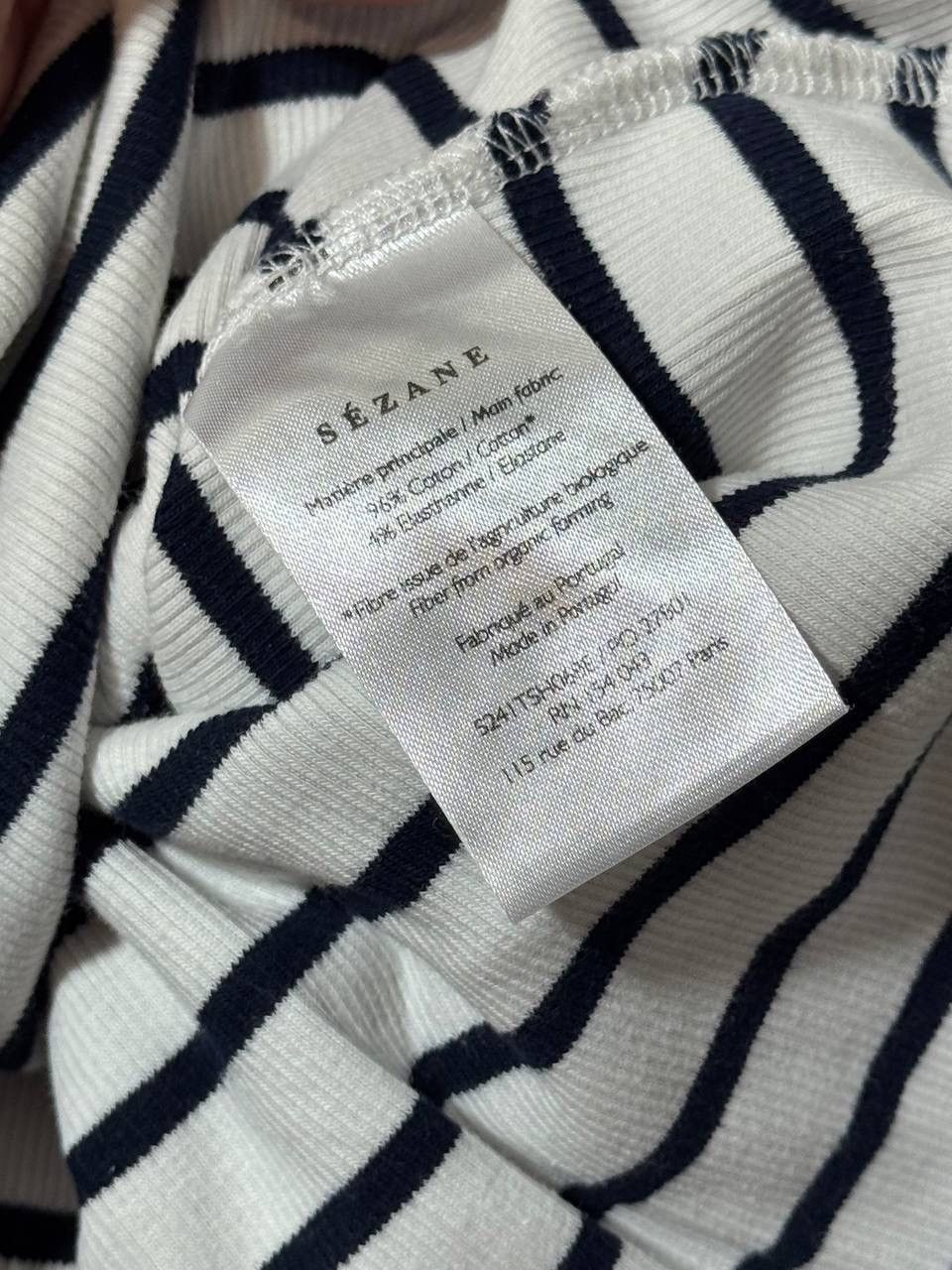 Sezane Sezane White Black Striped Long Sleeve Button Henley Top Size M / US 6-8 / IT 42-44 - 6 Thumbnail