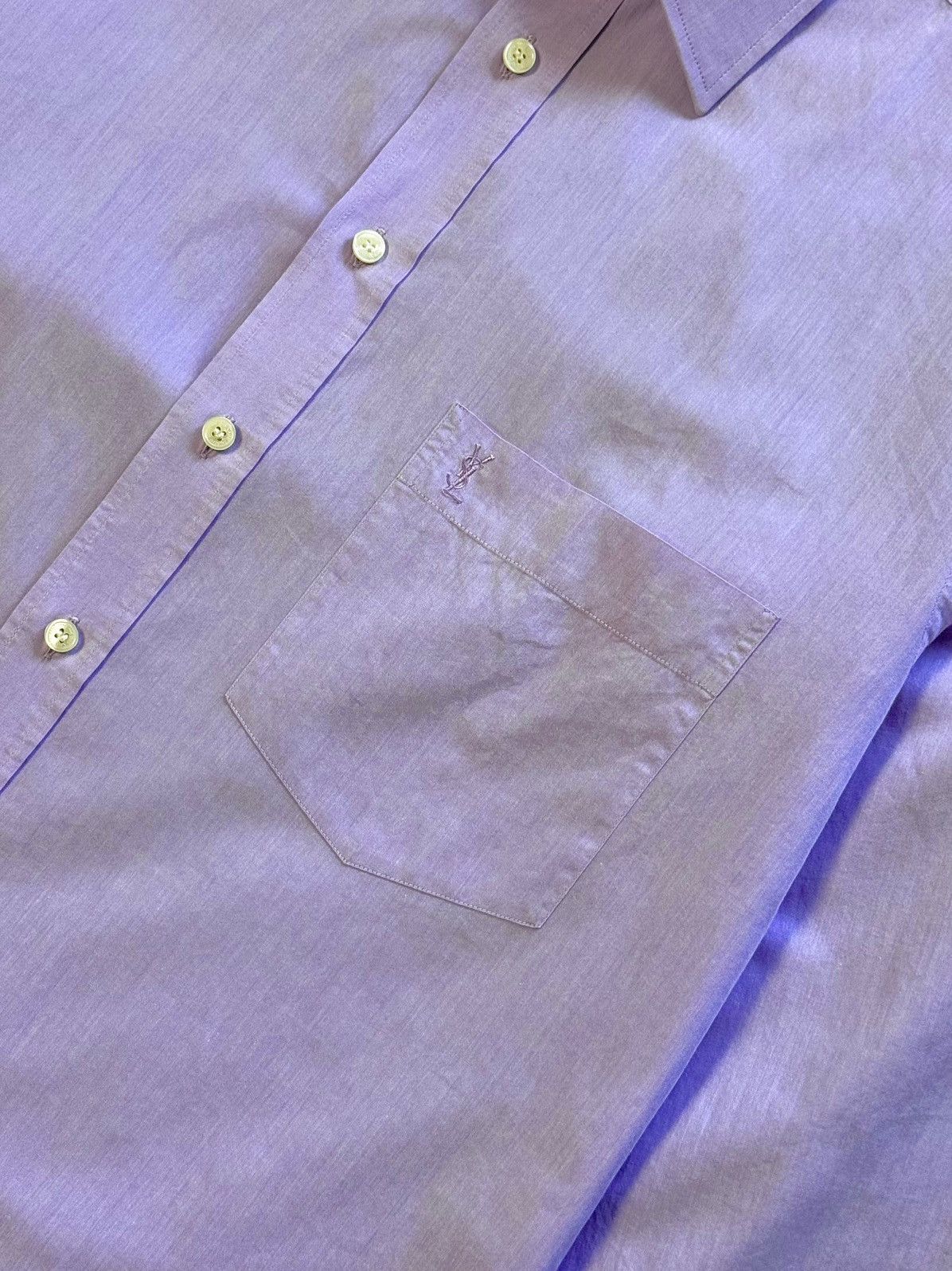 Yves Saint Laurent Yves Saint Laurent Logo Purple Shirt Size US L / EU 52-54 / 3 - 7 Thumbnail