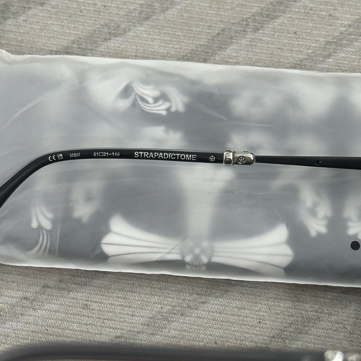 Chrome Hearts CHROME HEARTS STRAPADICTOME MATTE BLACK EYEGLASSES Size ONE SIZE - 10 Thumbnail