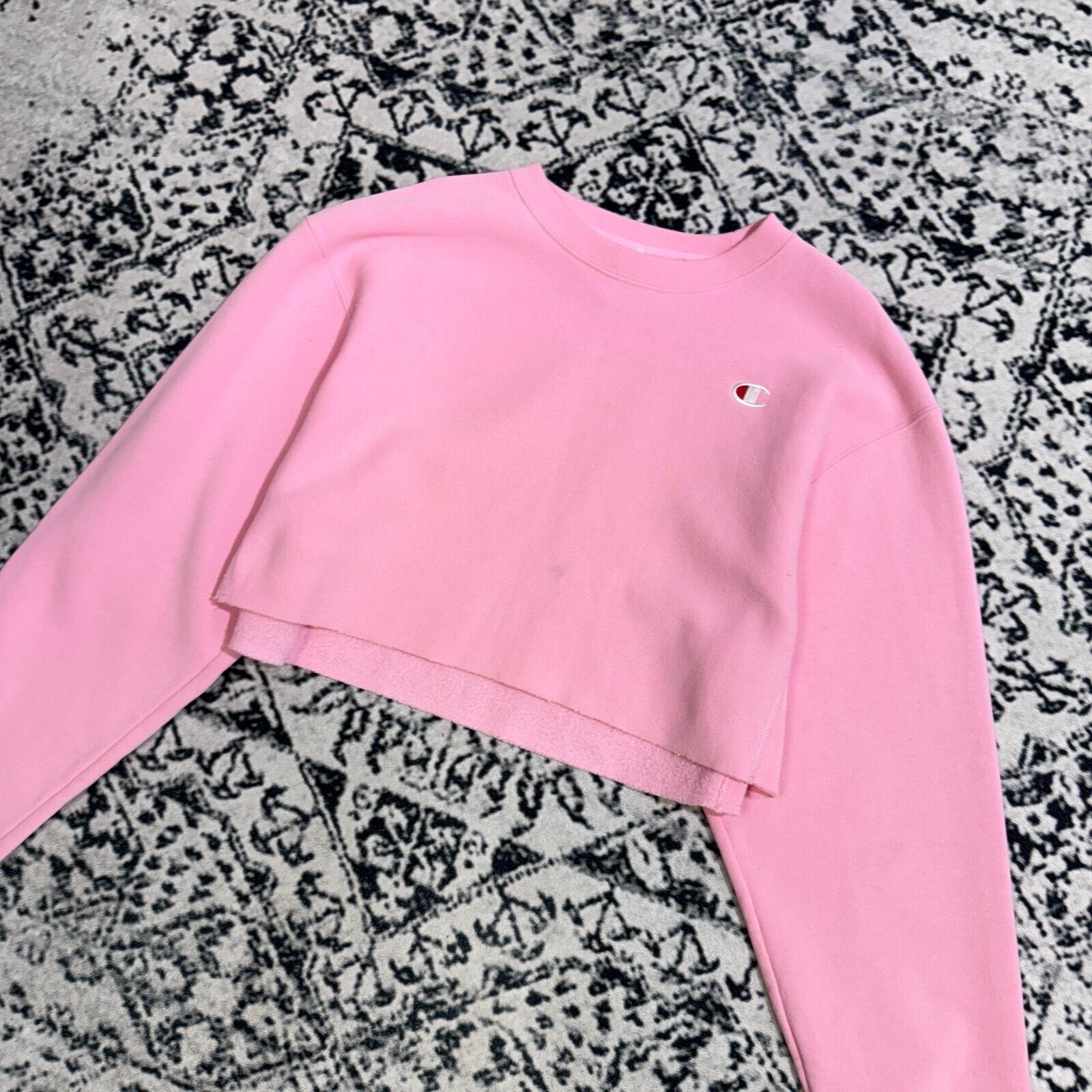 Champion × Vintage Champion Pink Cotton Crewneck Size S Cropped USA Weave Fi Size US S / EU 44-46 / 1 - 2 Thumbnail