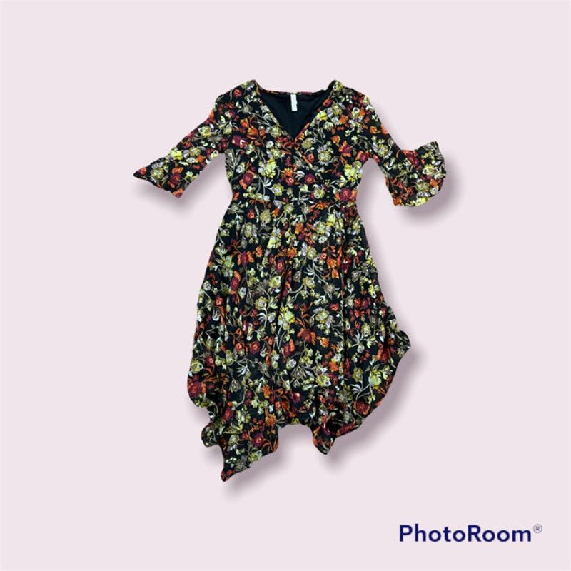 Target Basics Xhilaration | Floral Faux Wrap Dress Boho Chic | Small Size S / US 4 / IT 40 - 5 Thumbnail