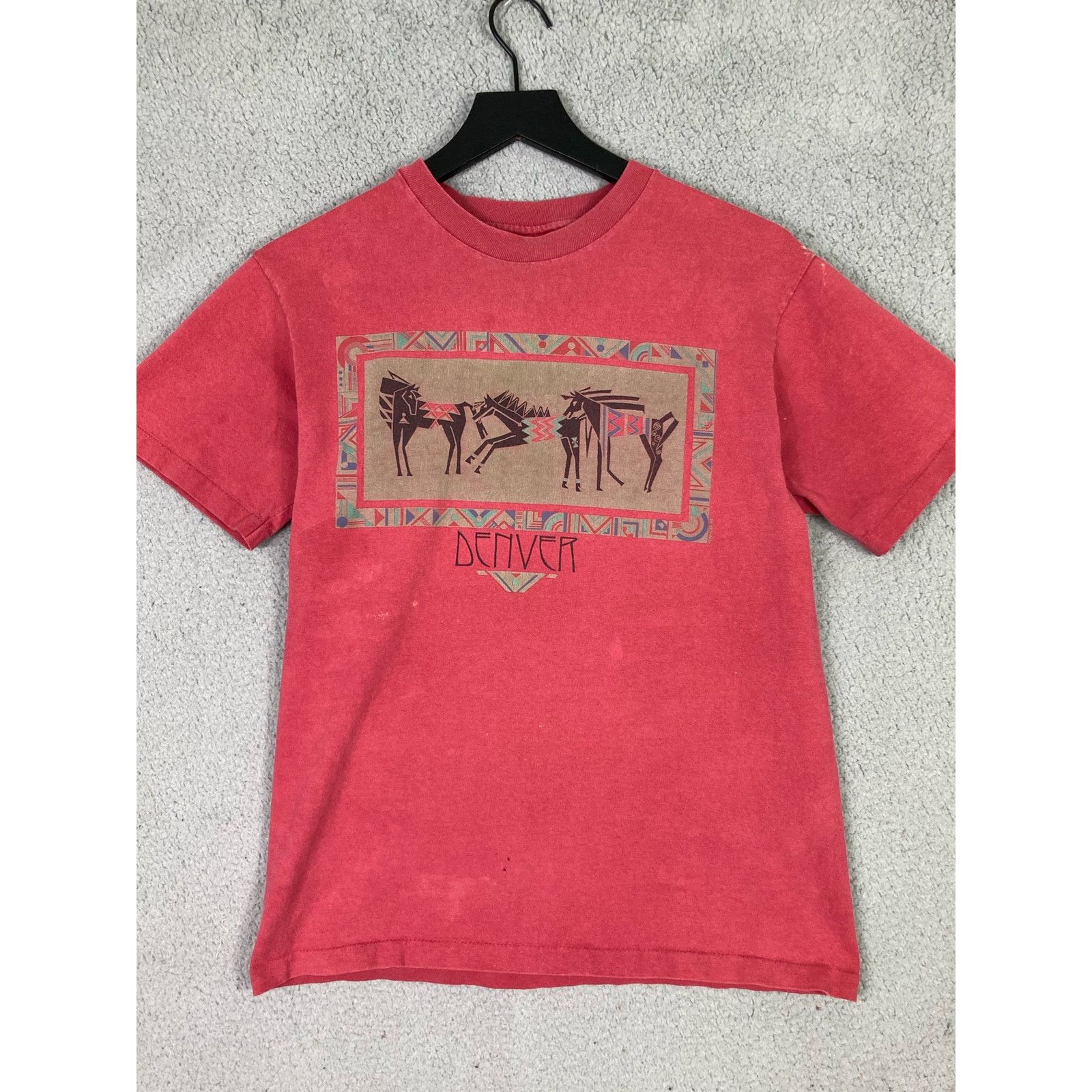 Anvil Vintage Denver CO Red Shirt Mens M Distressed Anvil Tag Size US M / EU 48-50 / 2 - 6 Thumbnail