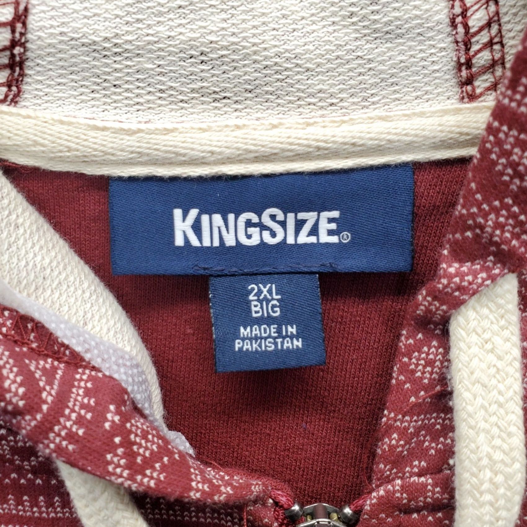 Vintage KINGSIZE 2 Piece Track Suit Mens Big 2XL Dark Red Aztec Oversized Full Zip Hoodie Track Pants Mens Size 2XL Red Aztec Tracksuit Adult Mens Nike Size 48R - 6 Thumbnail
