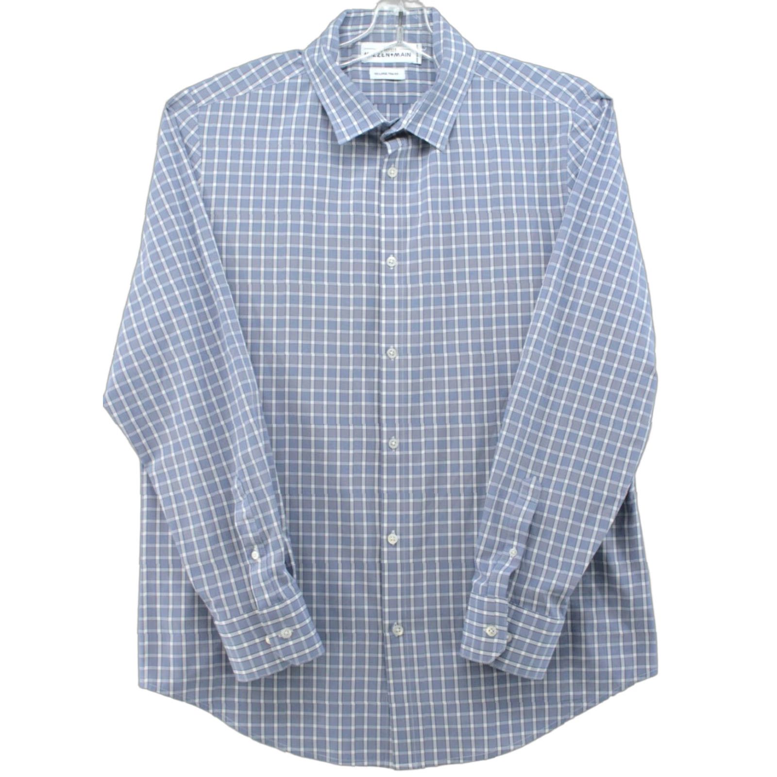 Mizzen+Main Mizzen+Main Shirt Mens 2XL Blue Leeward Trim Fit Plaid Wicking LS Button-Up, Casual, Office, Performance Size US XXL / EU 58 / 5 - 1 Thumbnail