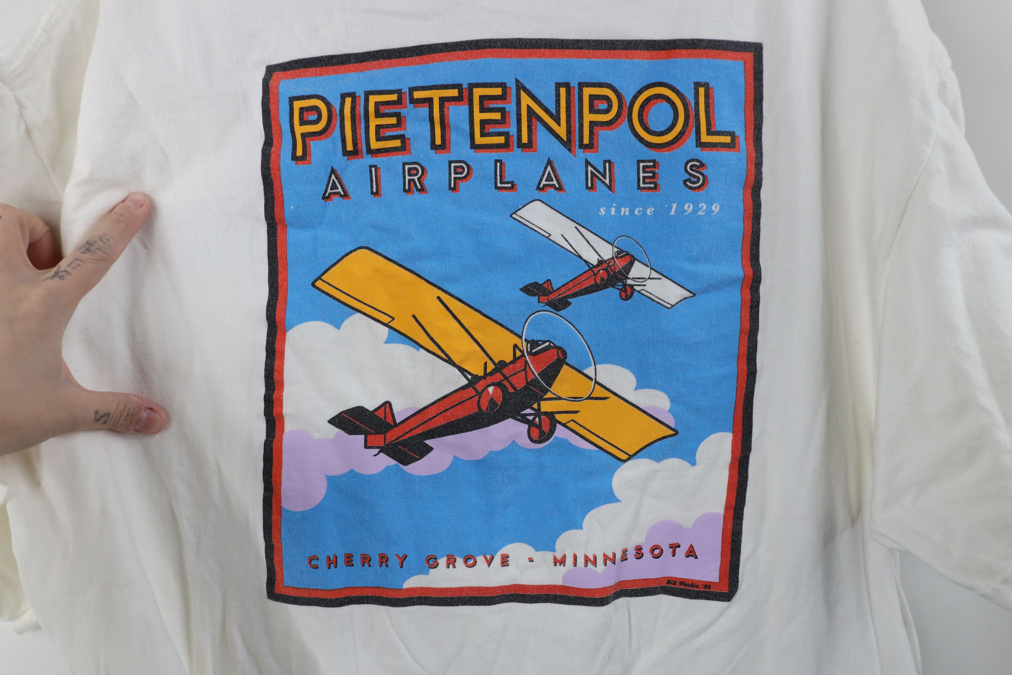 Vintage Vintage 90s Streetwear Spell Pietenpol Airplanes T-Shirt Size US XL / EU 56 / 4 - 8 Thumbnail