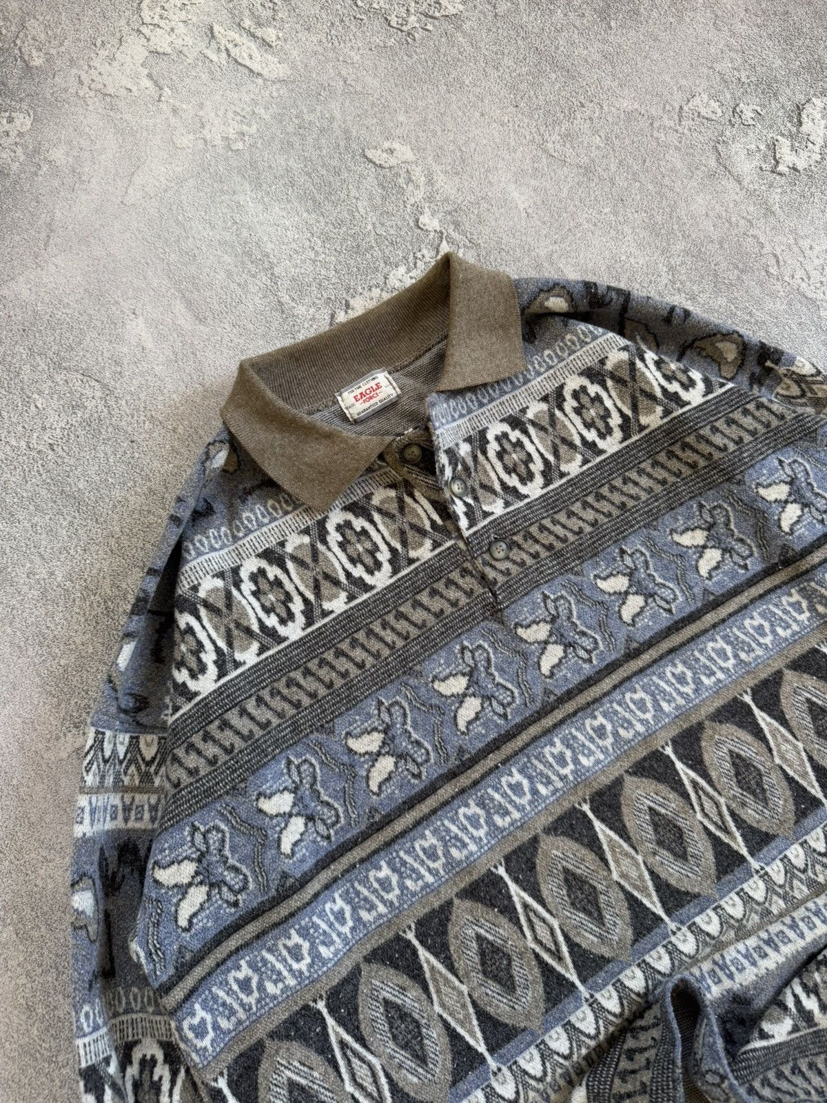 Designer × Vintage Eagle force XL Aztec sweatshirt polo long sleeve rugby Size US XL / EU 56 / 4 - 2 Thumbnail