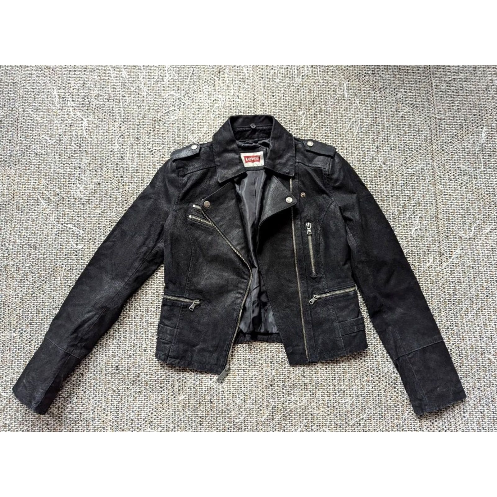 Levi's VINTAGE Levi's BIKER motorcycle jacket XS Women Leather Black Zip Jacket XS Women Leather Black BIKER 90s Size XS / US 0-2 / IT 36-38 - 2 Thumbnail