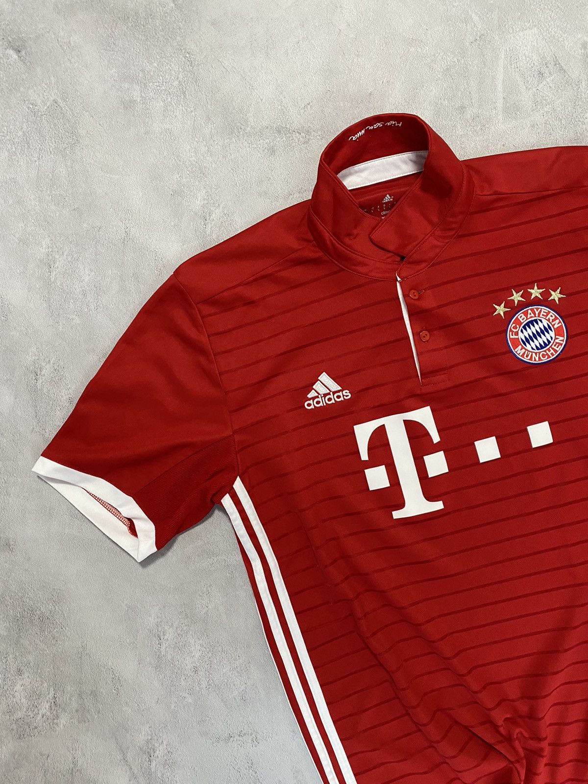 Vintage 💋 Vintage Polo Jersey Adidas FC Bayern Munchen Button Size US L / EU 52-54 / 3 - 2 Thumbnail