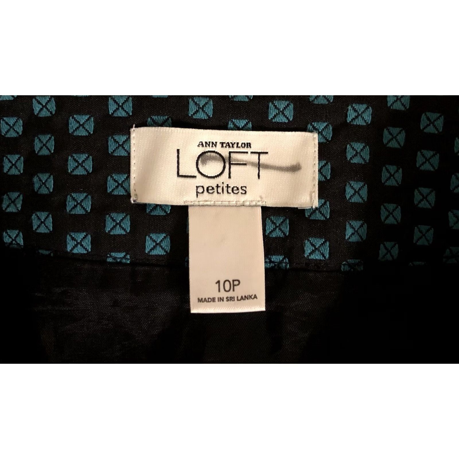 Ann Taylor Ann Taylor Mini Skirt 10P Blk Teal Jacquard Check 32"W Preppy coquette Office Size 32" / US 10 / IT 46 - 6 Thumbnail